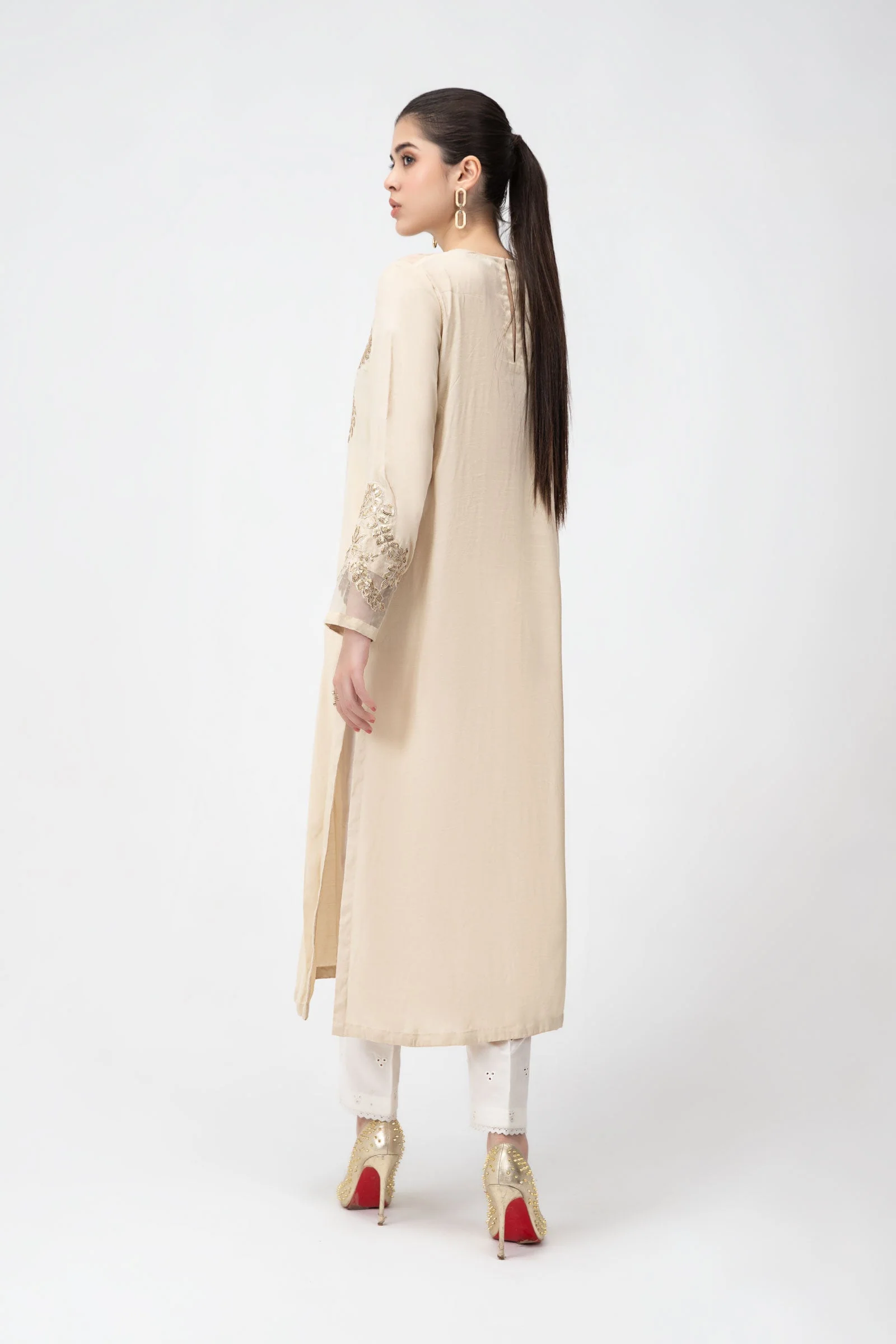 Embroidered Raw Silk Shirt | MB-F23-416 - Image 3