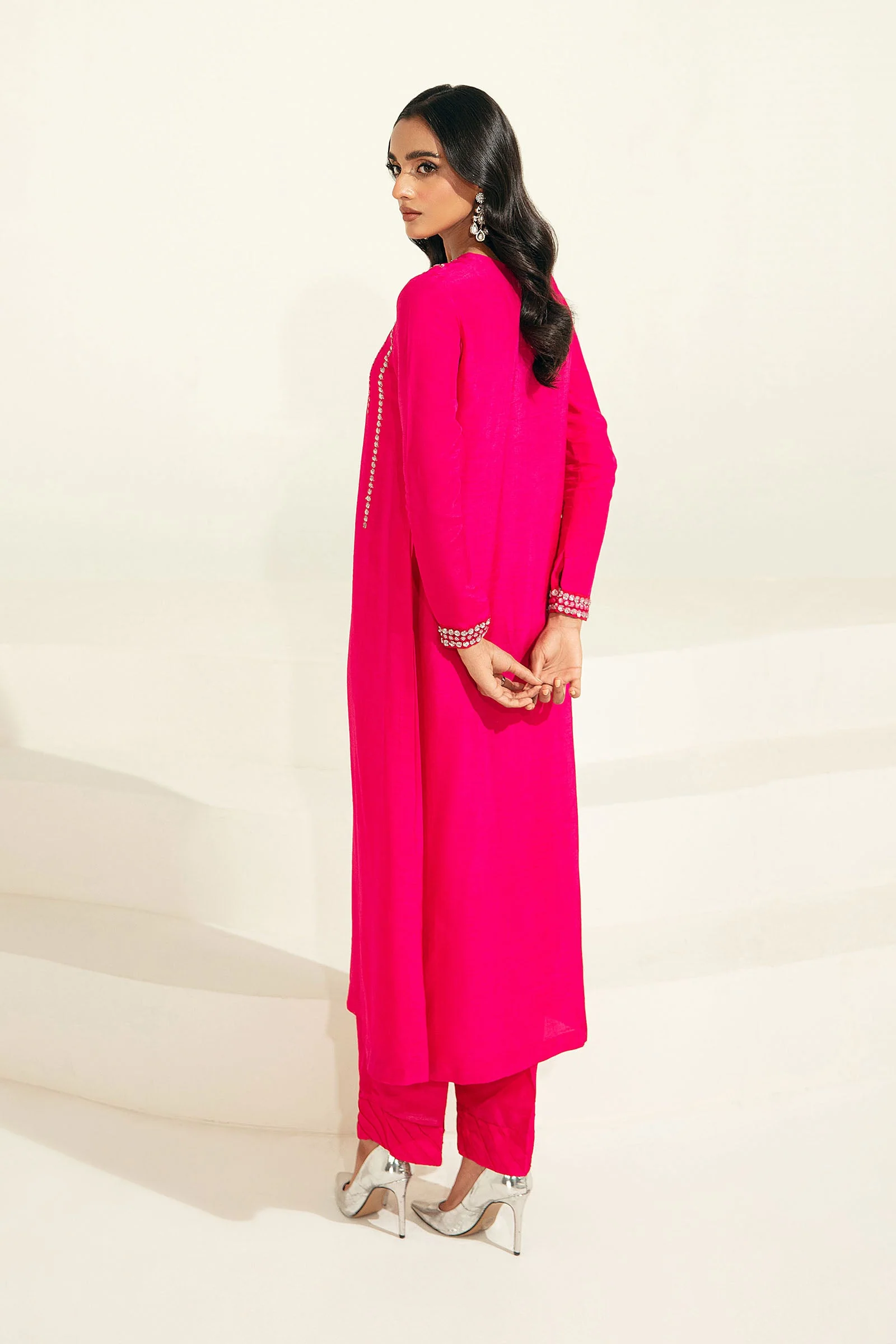 2 Pc Embroidered Raw Silk Suit | MB-F23-417 - Image 4