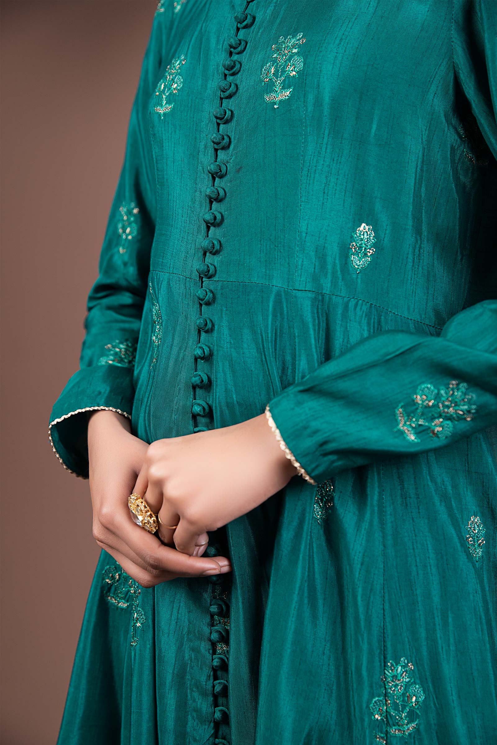 2 Pc Embroidered Raw Silk Suit - Image 3