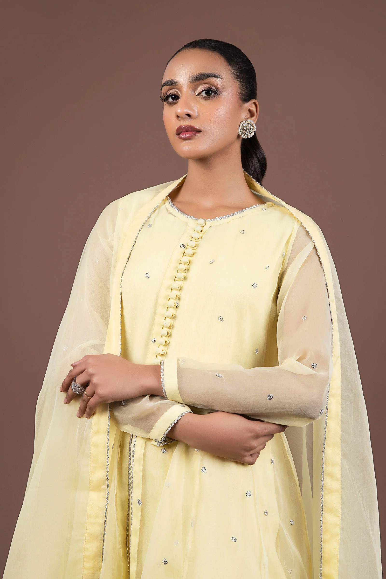 2 Piece Dyed Organza Suit - Image 2