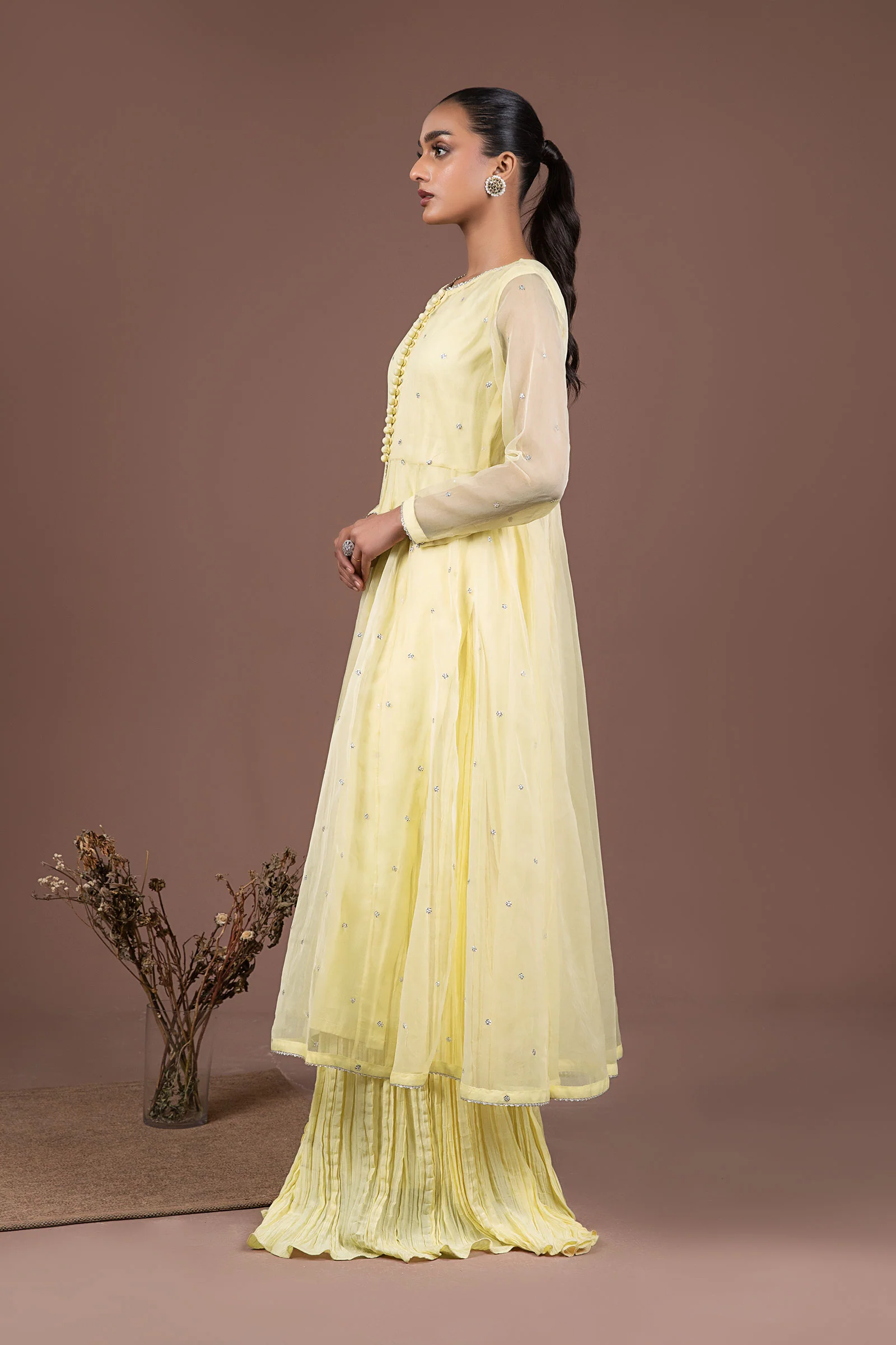 2 Piece Dyed Organza Suit - Image 4