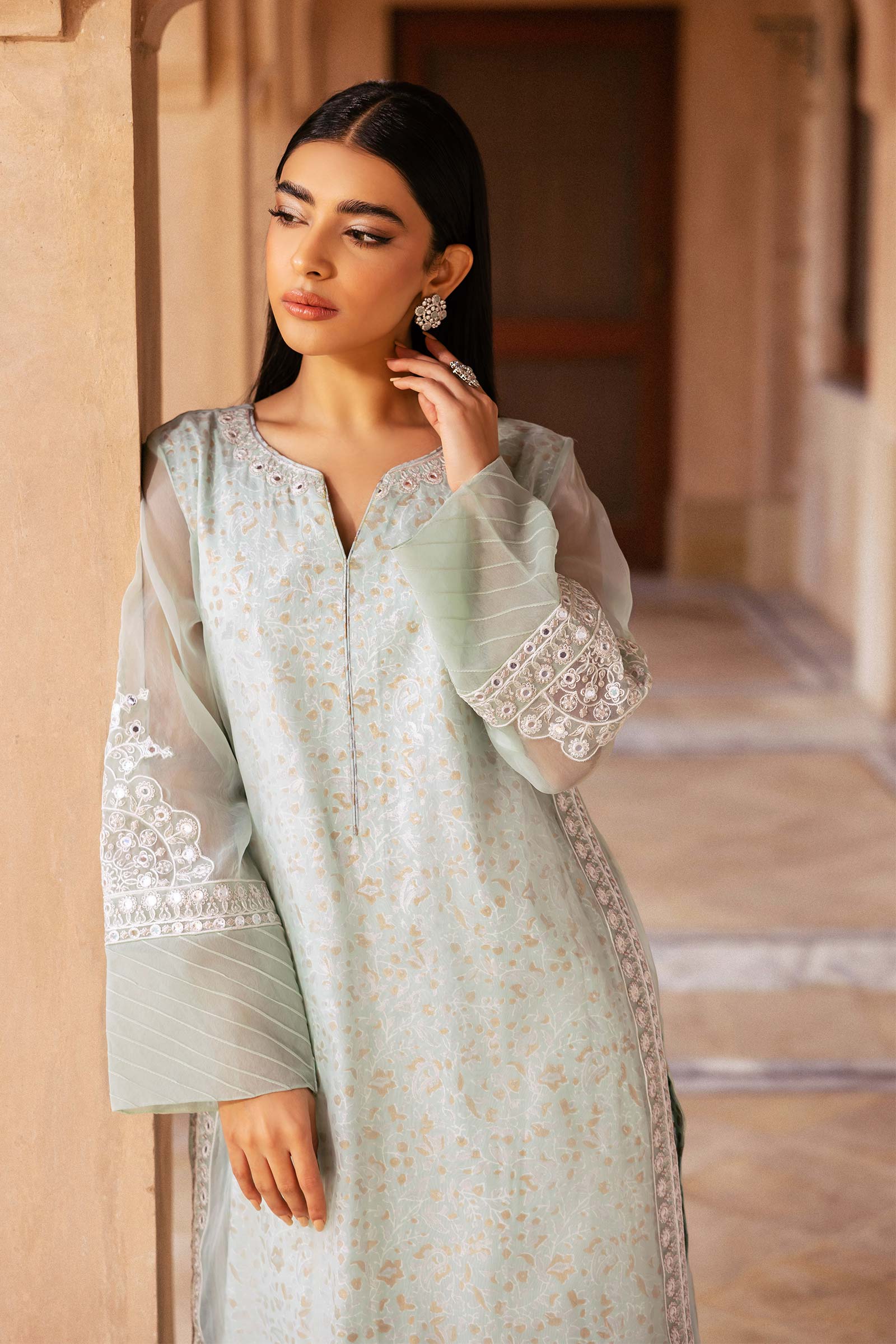 2 Pc Embroidered Organza Suit - Image 3