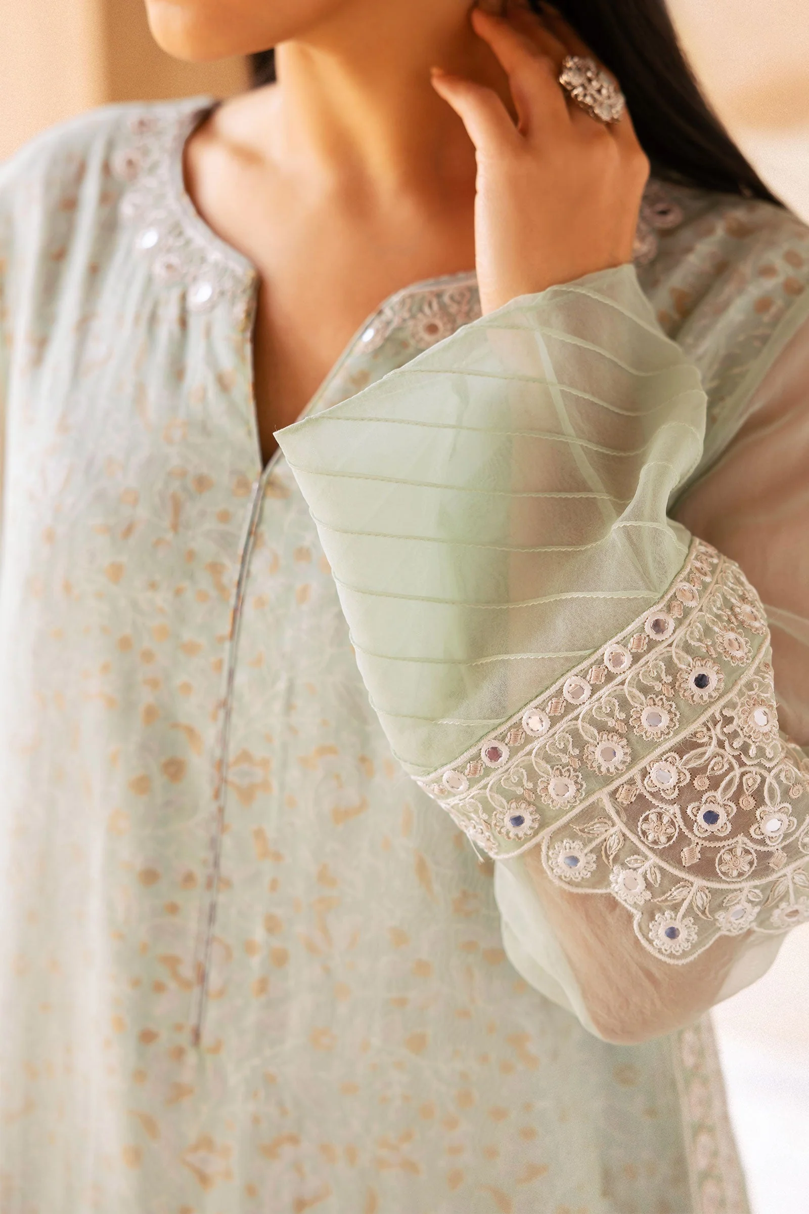 2 Pc Embroidered Organza Suit - Image 4