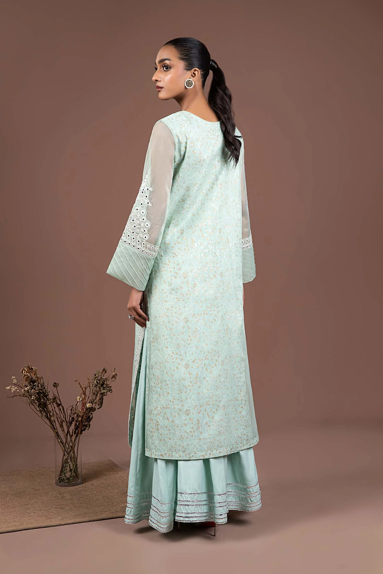 2 Pc Embroidered Organza Suit - Image 6