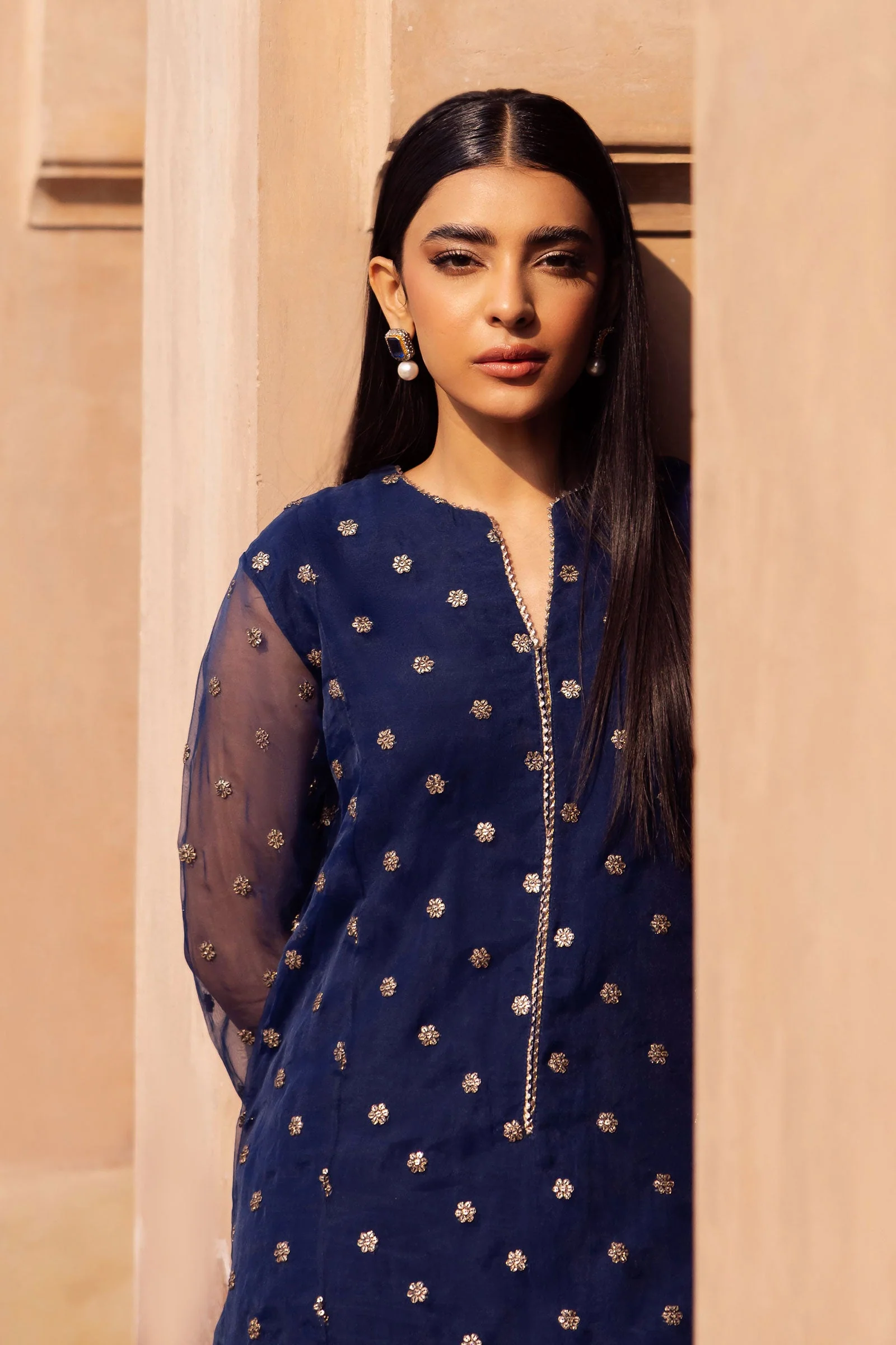 2 Pc Embroidered Organza Suit - Image 2