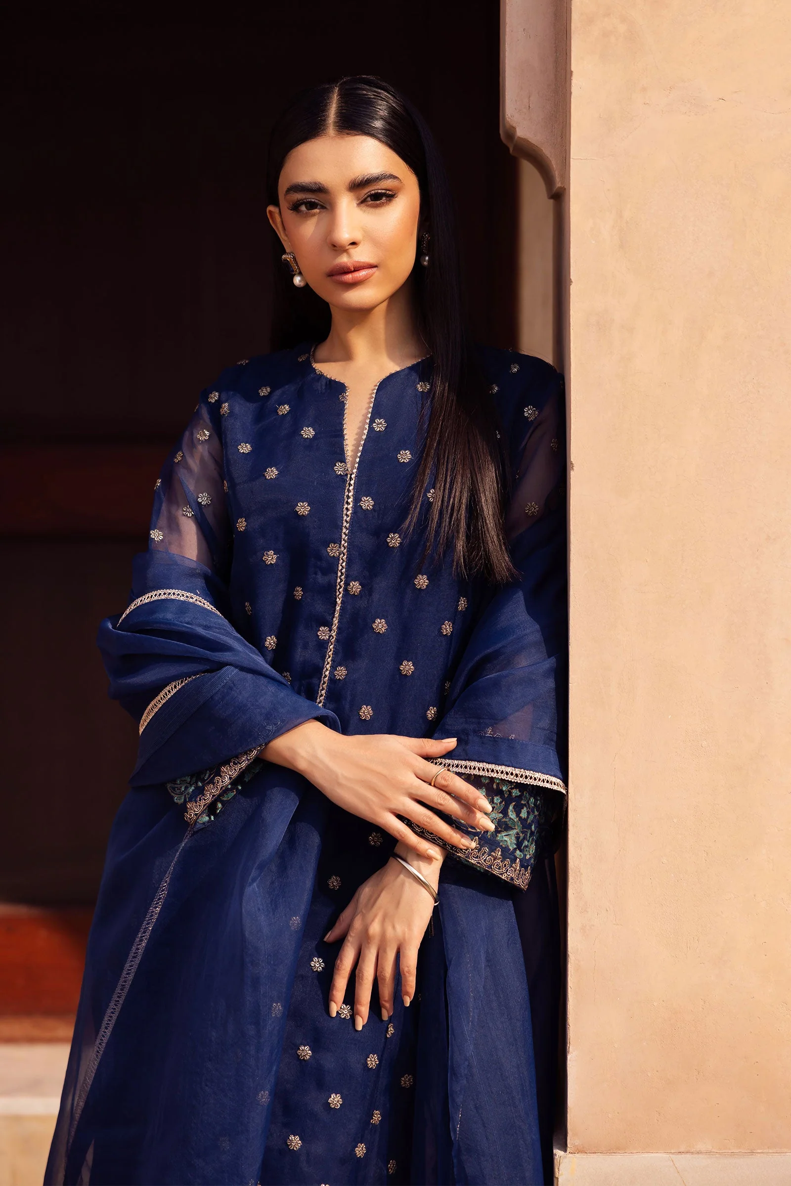 2 Pc Embroidered Organza Suit - Image 5