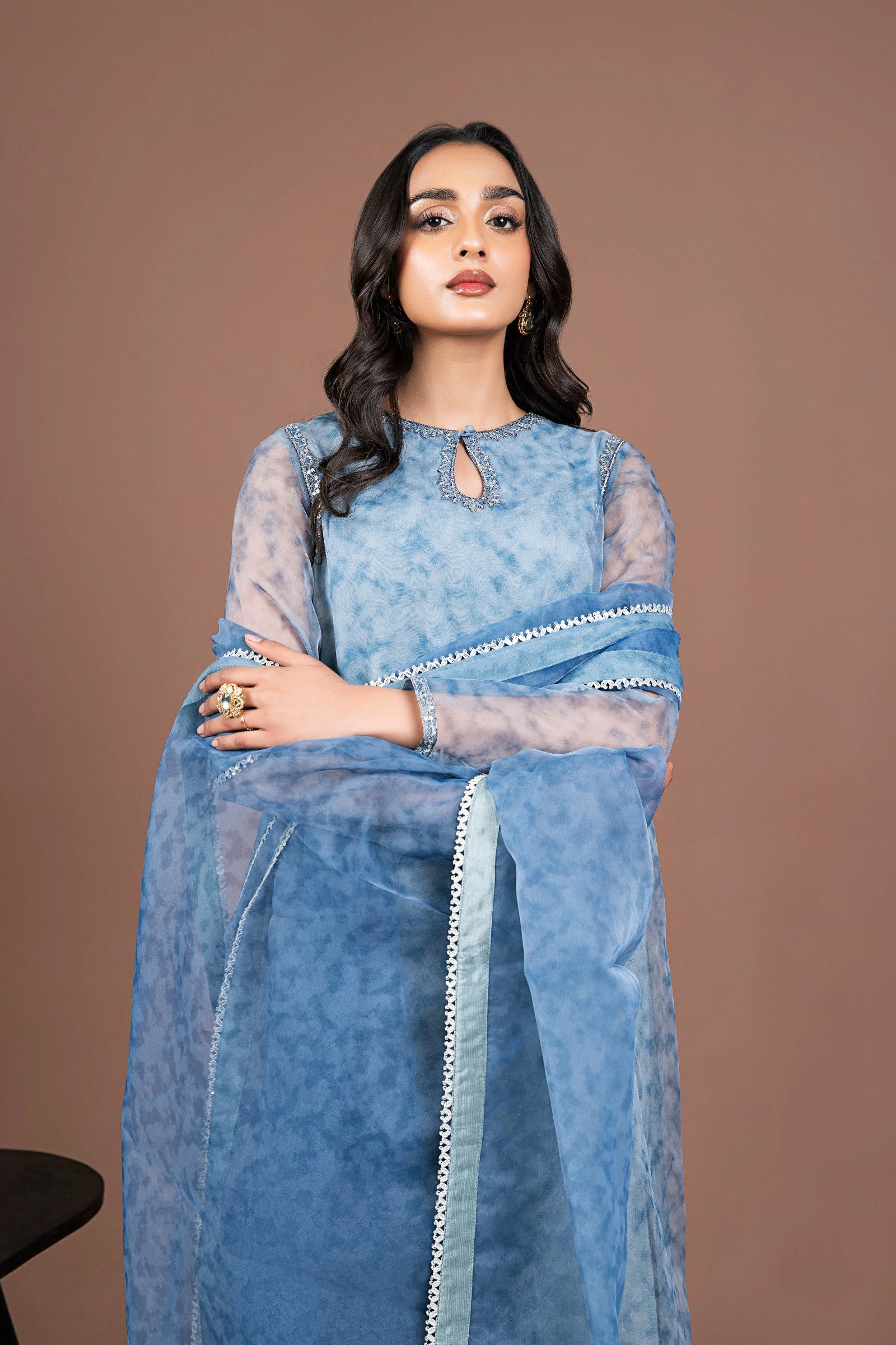 2 Pc Printed Organza Suit - Image 2