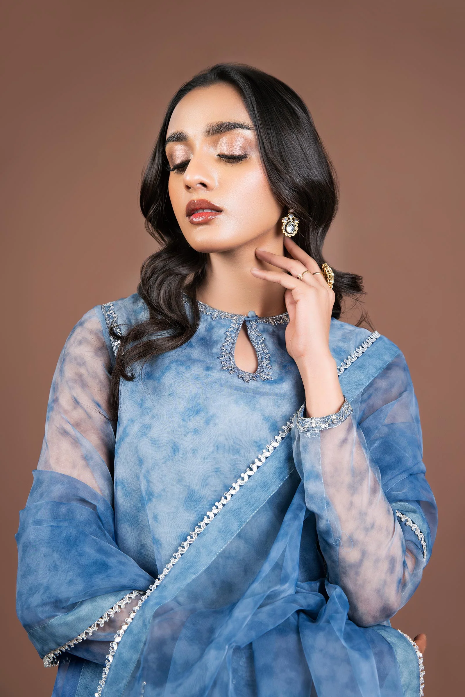 2 Pc Printed Organza Suit - Image 3