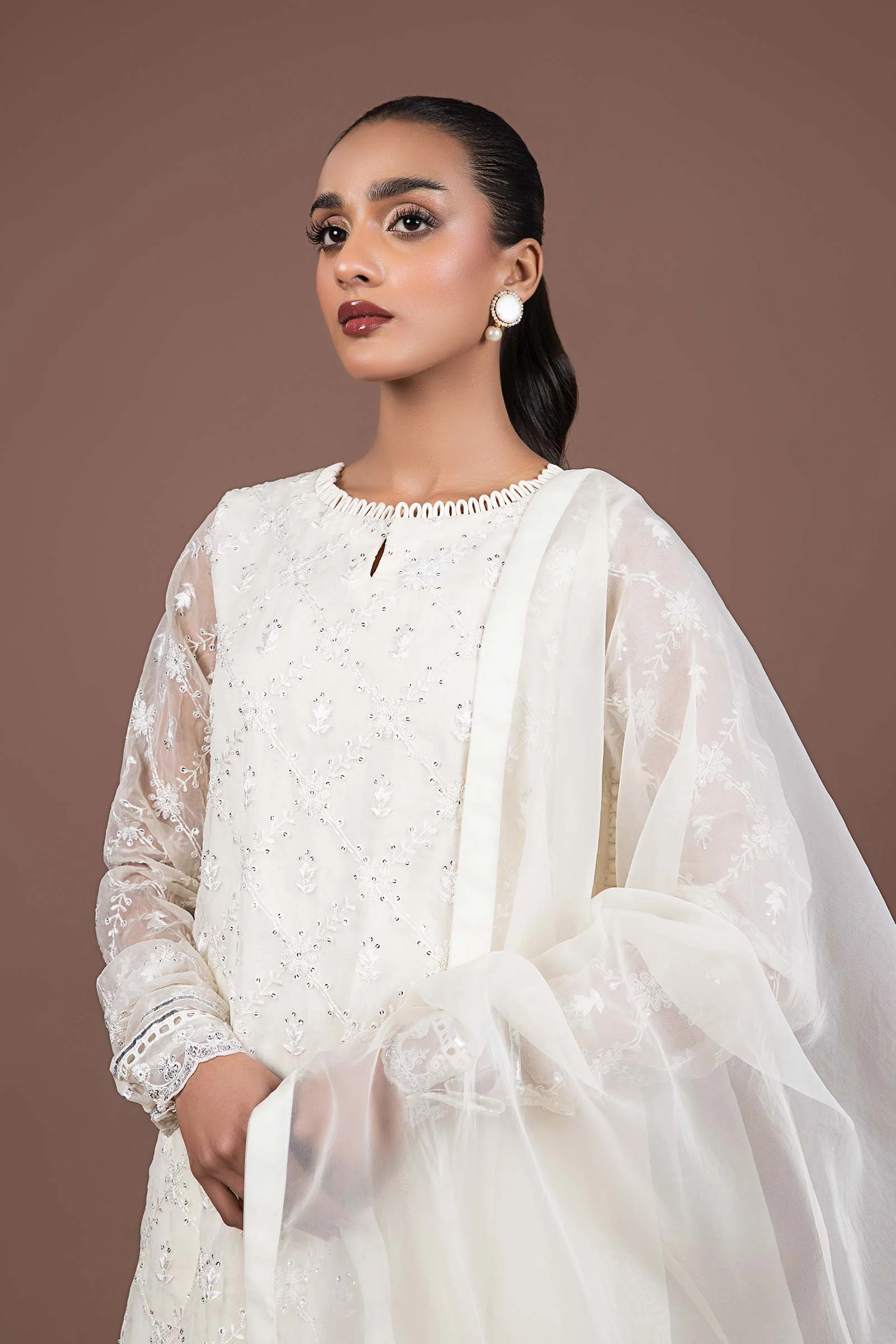 2 Piece Embroidered Organza Suit - Image 2