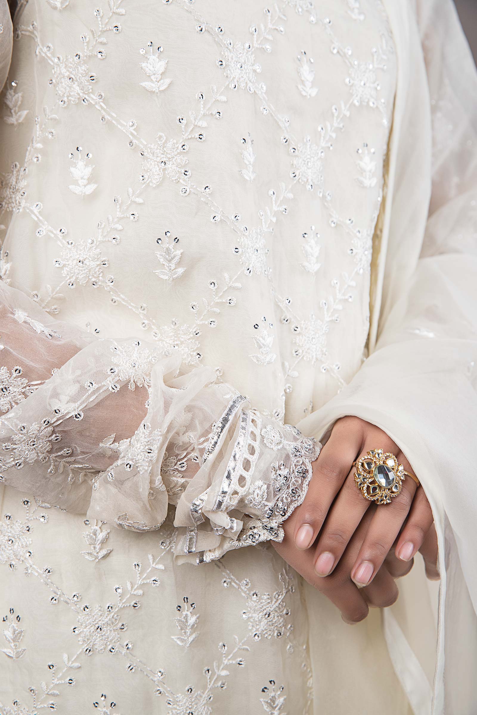 2 Piece Embroidered Organza Suit - Image 3