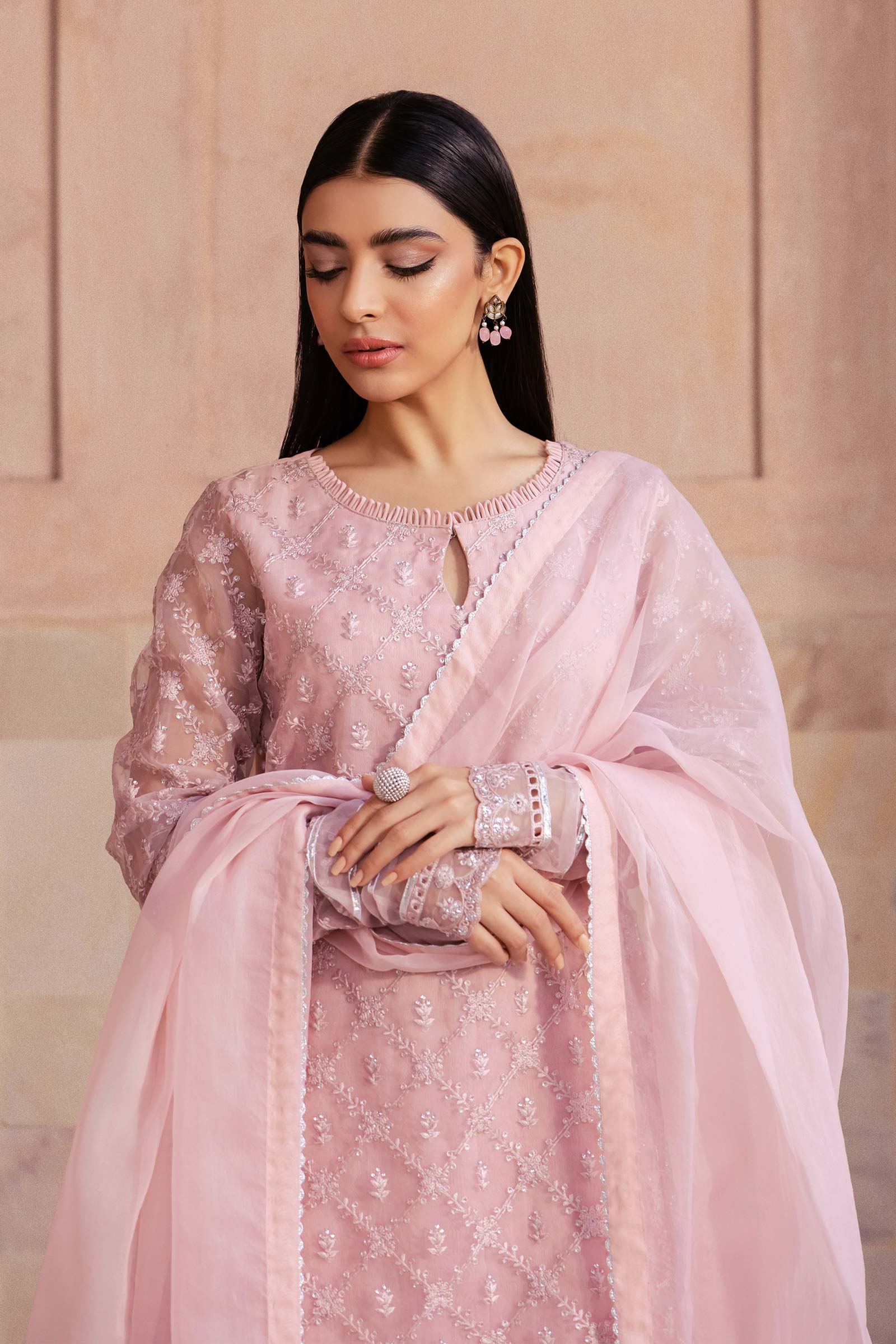 2 Piece Embroidered Organza Suit - Image 4