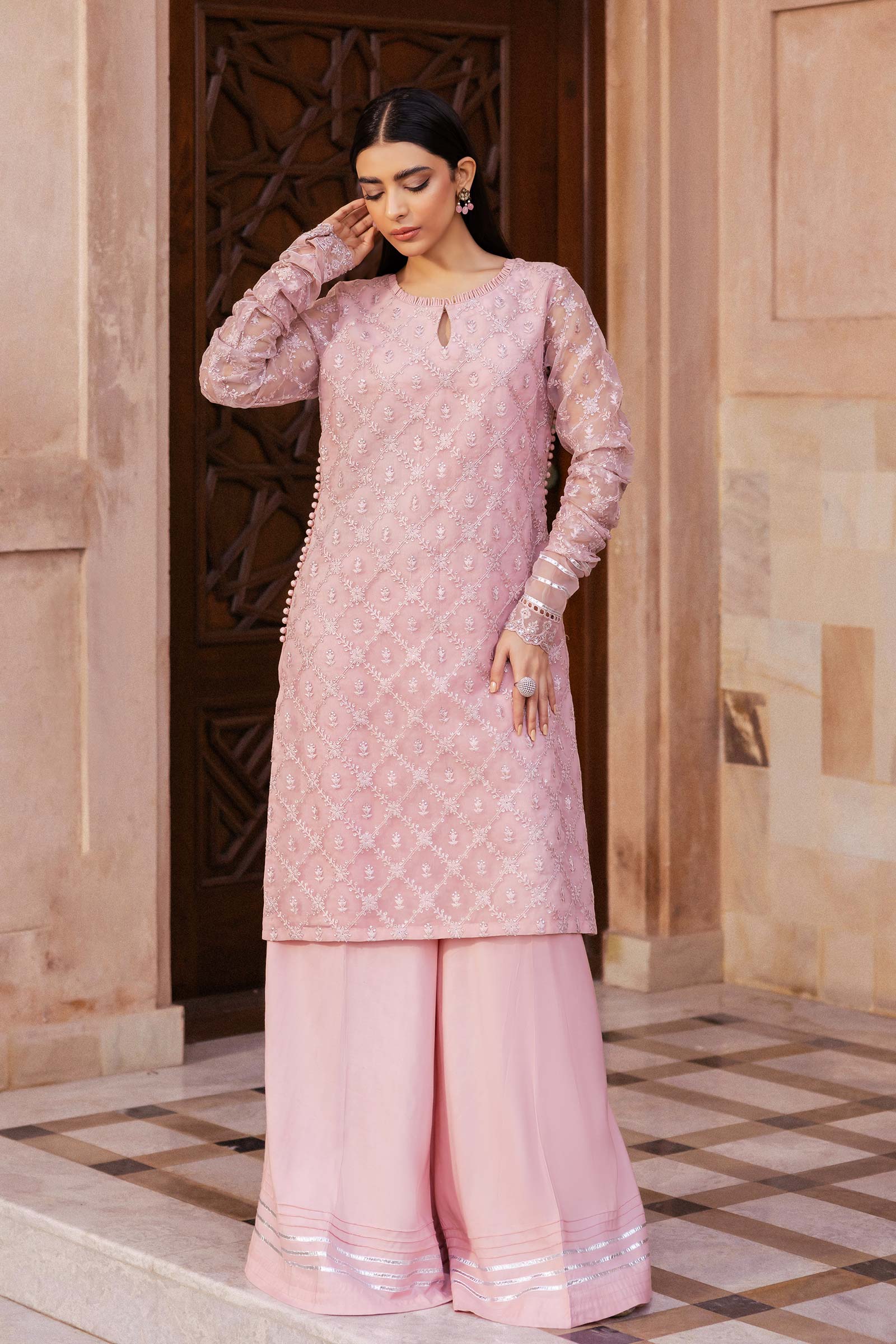 2 Piece Embroidered Organza Suit - Image 6