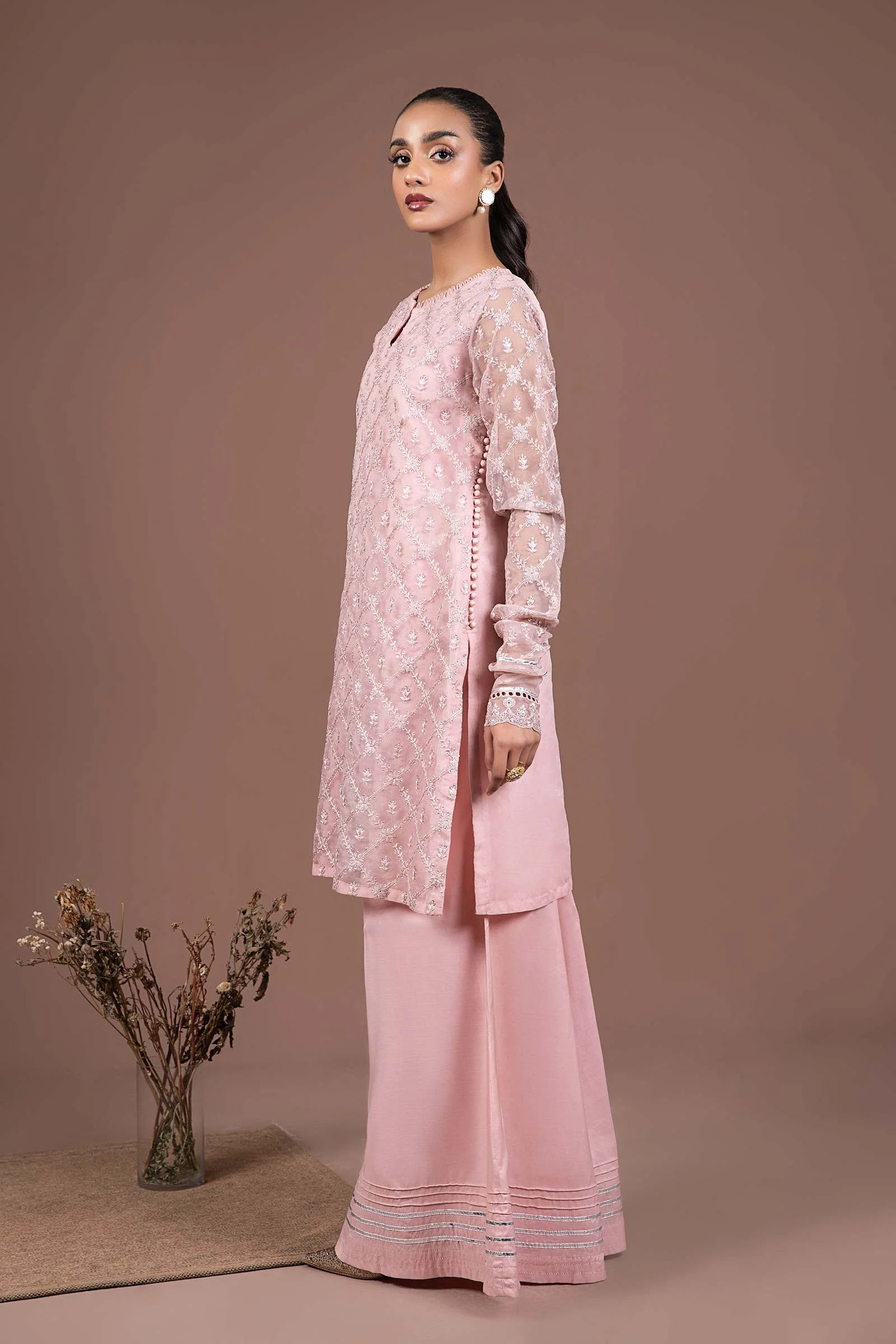 2 Piece Embroidered Organza Suit - Image 7