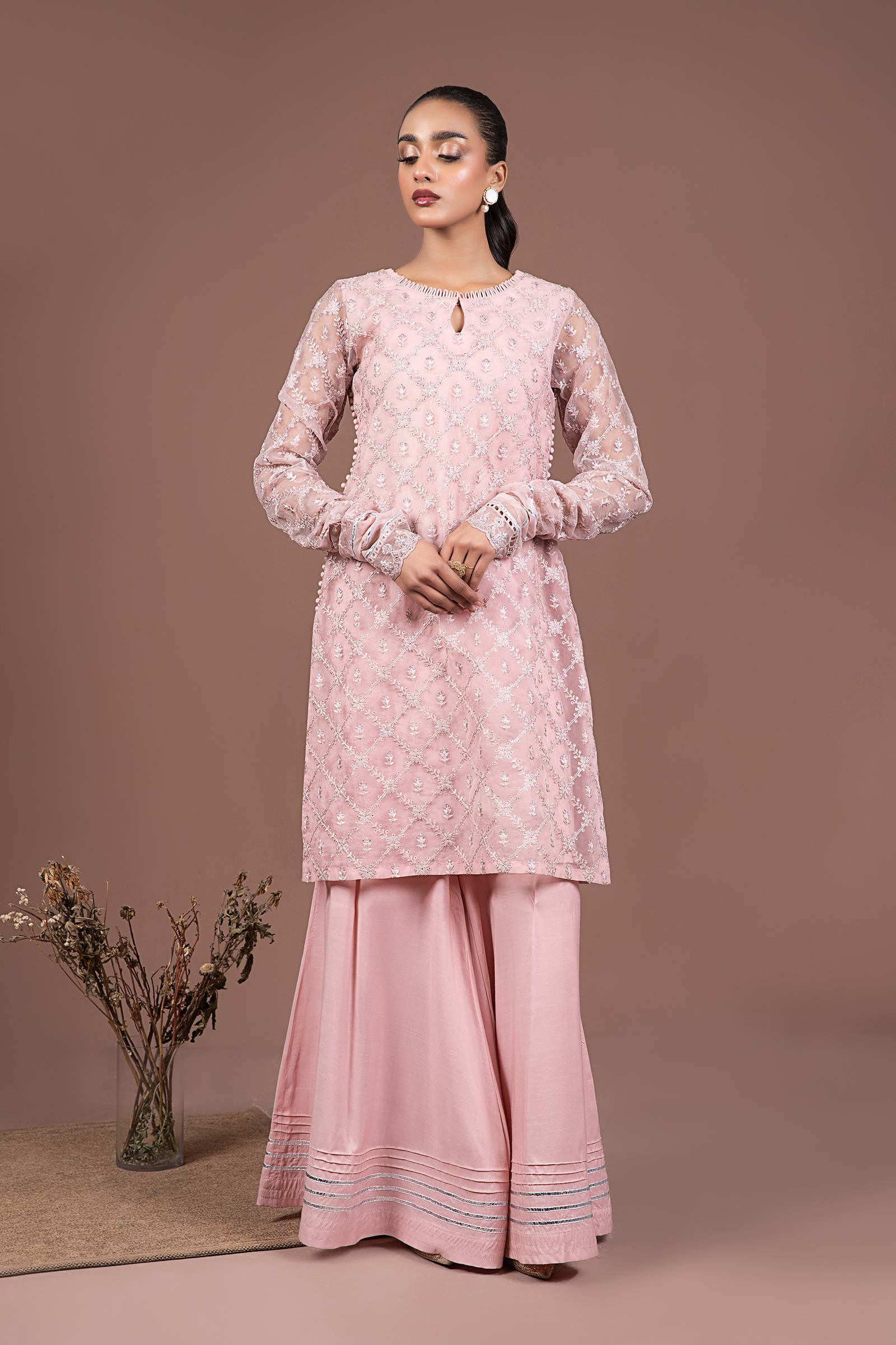 2 Piece Embroidered Organza Suit - Image 8