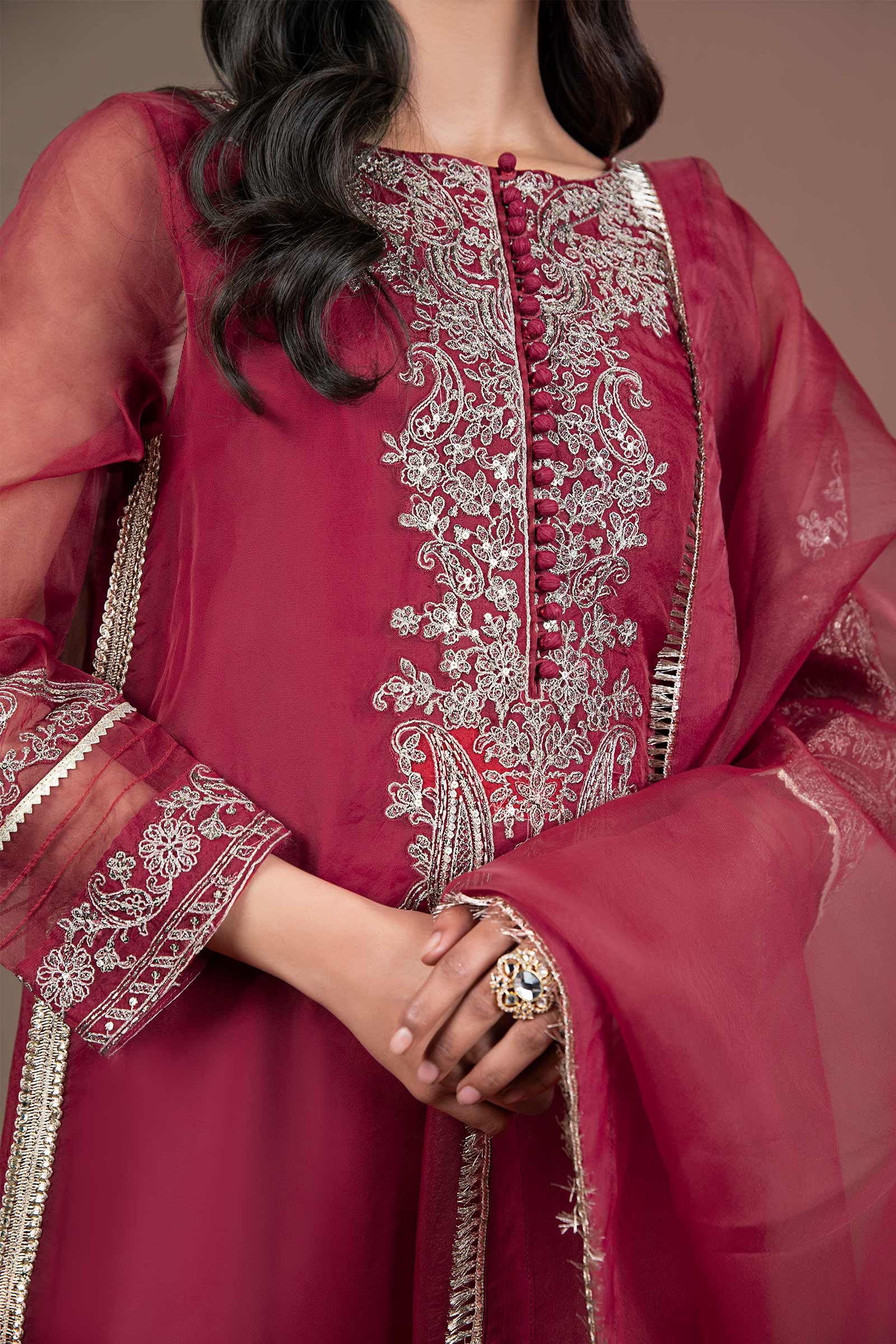 2 Pc Embroidered Organza Suit - Image 3