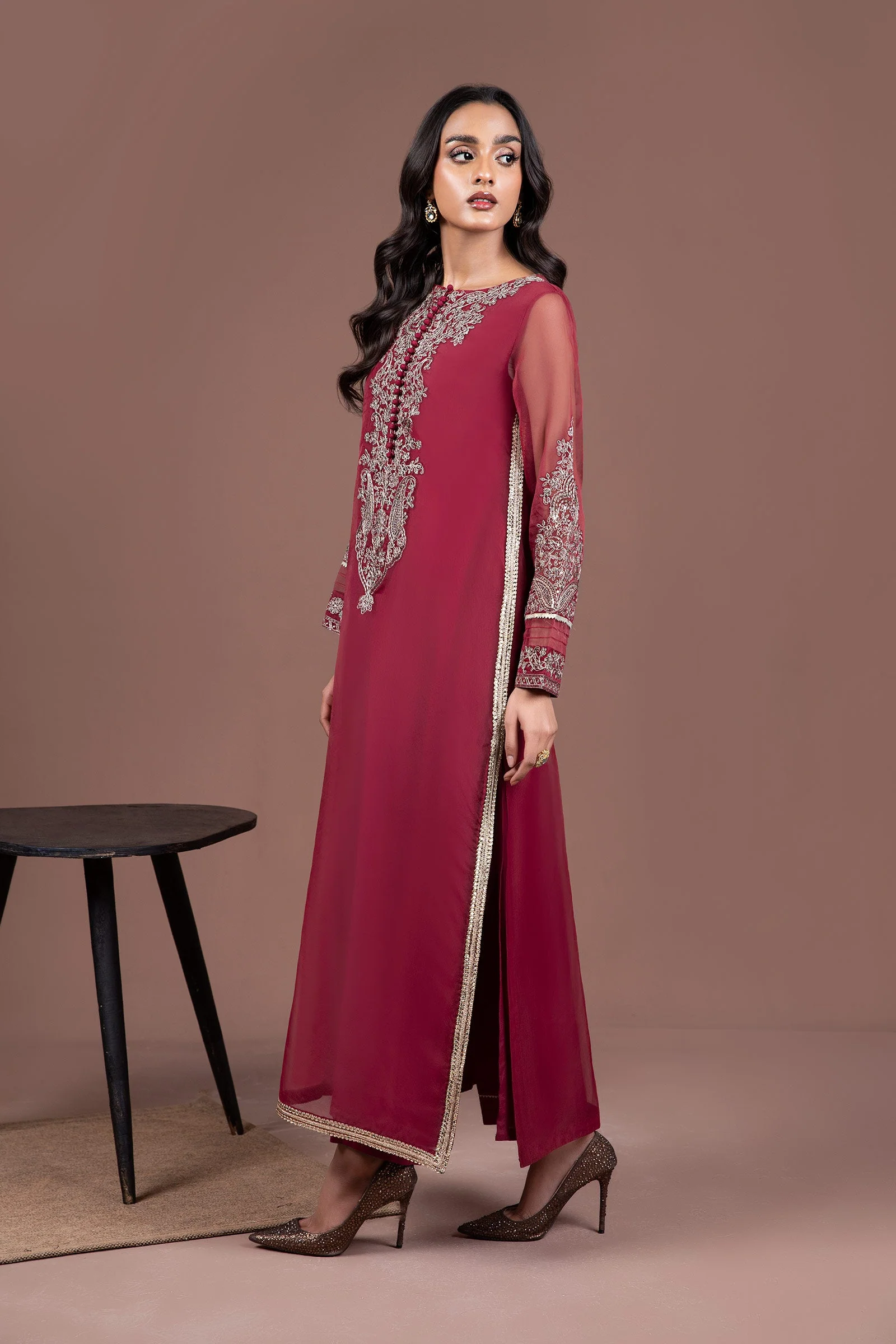 2 Pc Embroidered Organza Suit - Image 4