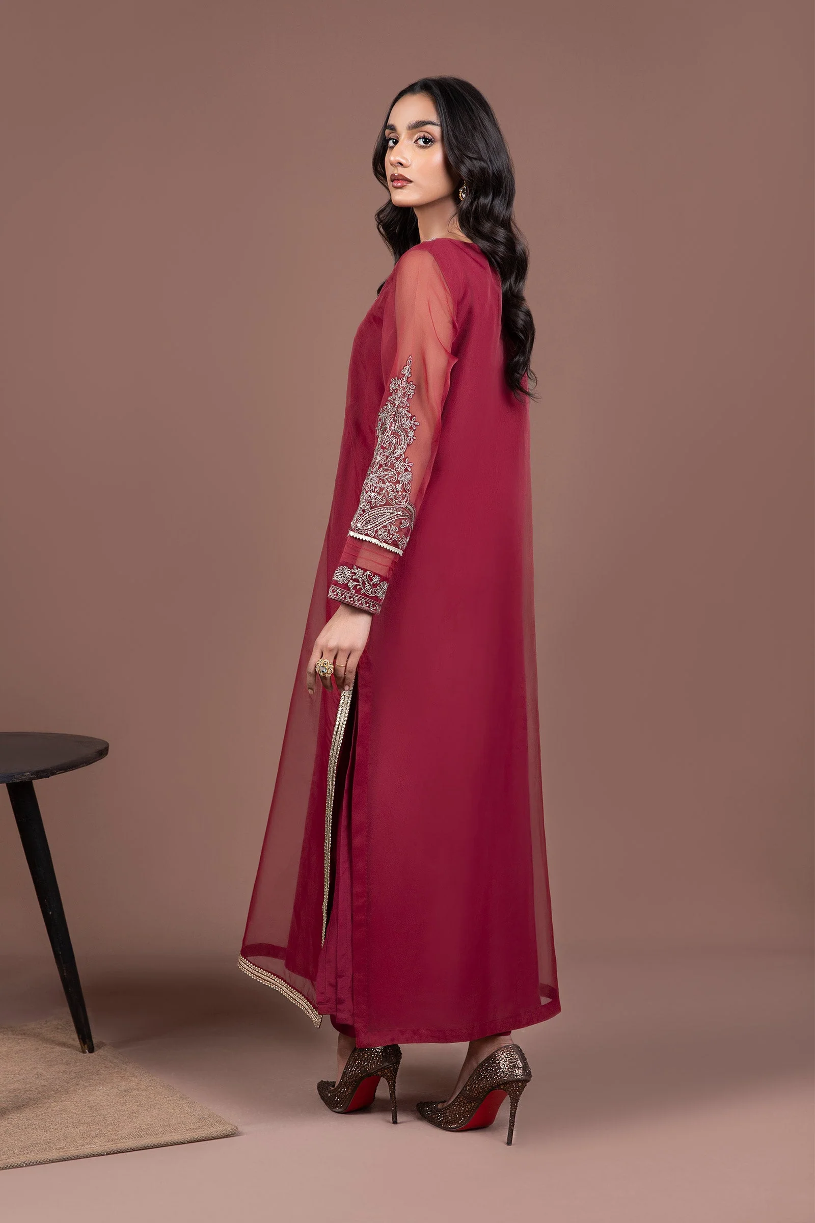 2 Pc Embroidered Organza Suit - Image 5
