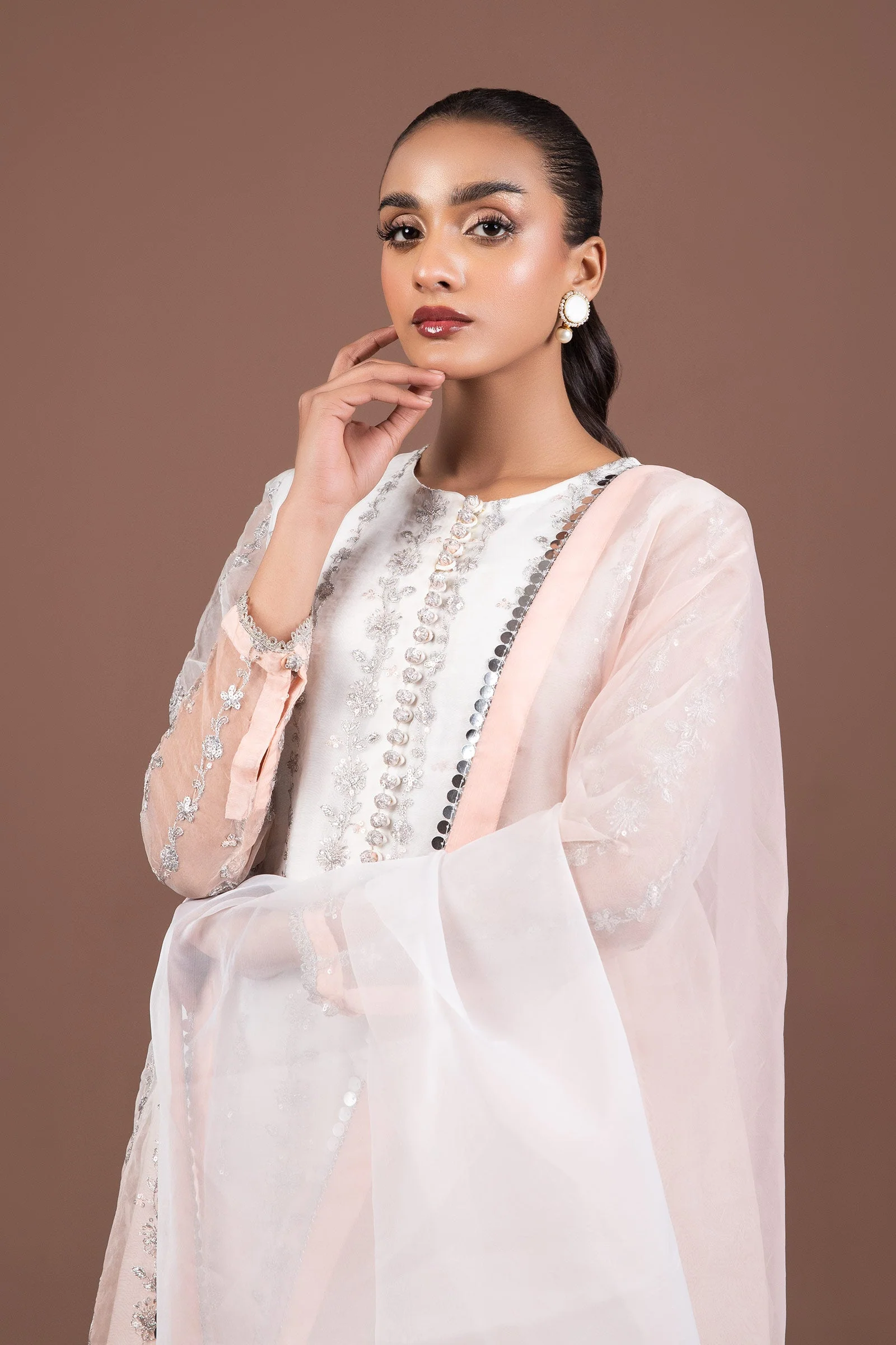 2 Pc Embroidered Organza Suit - Image 2