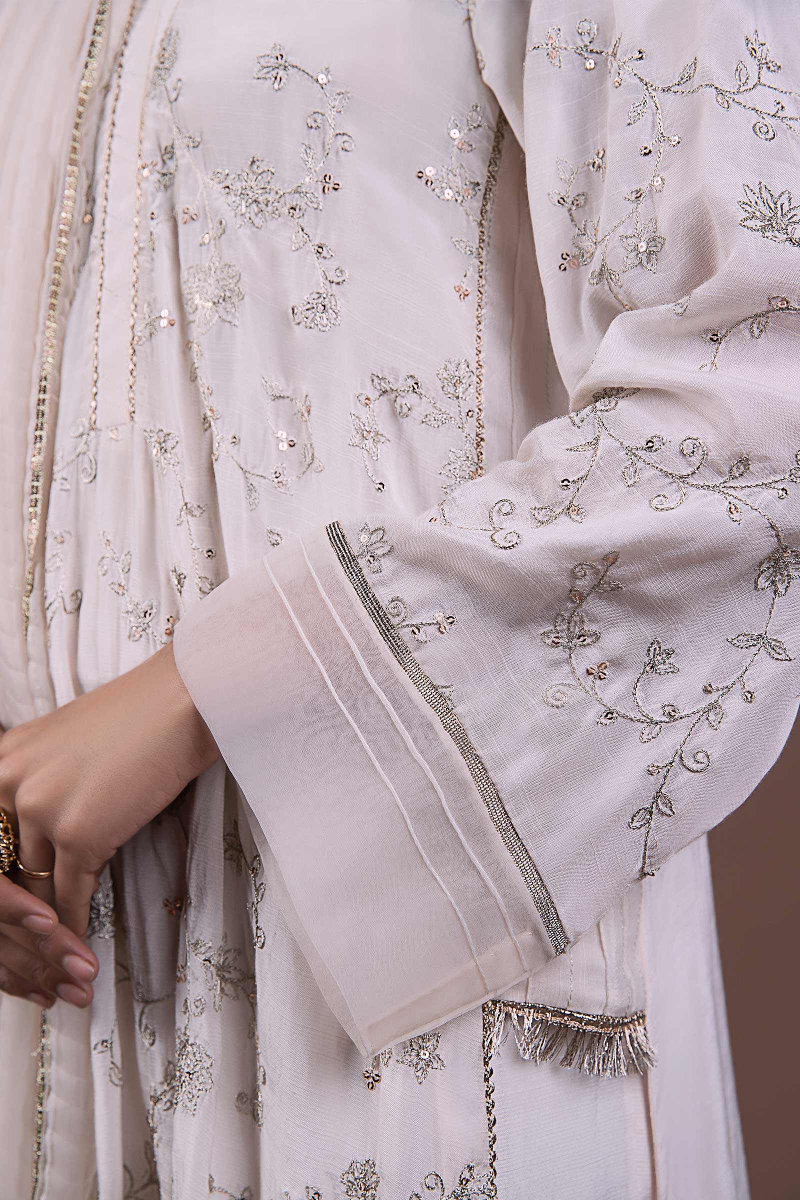 2 Pc Embroidered Raw Silk Suit - Image 3