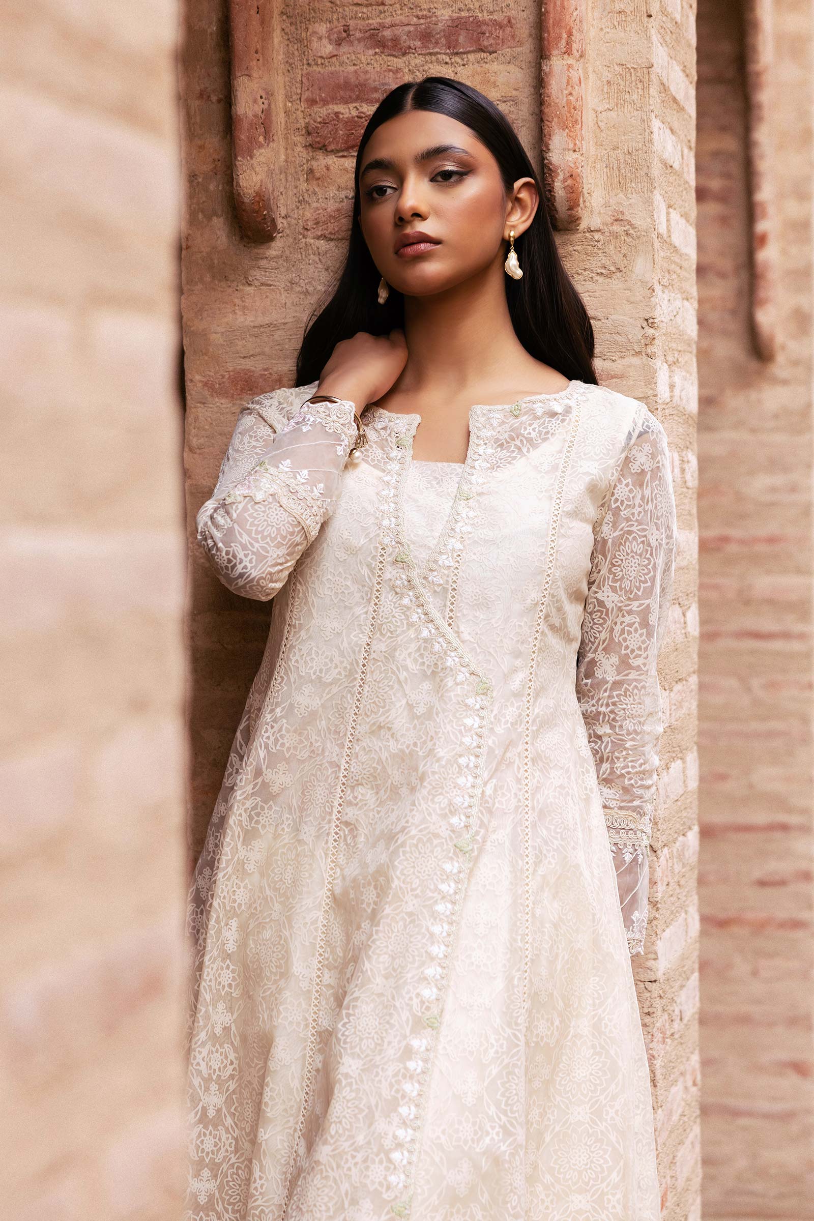 Embroidered Organza Pishwas - Image 2