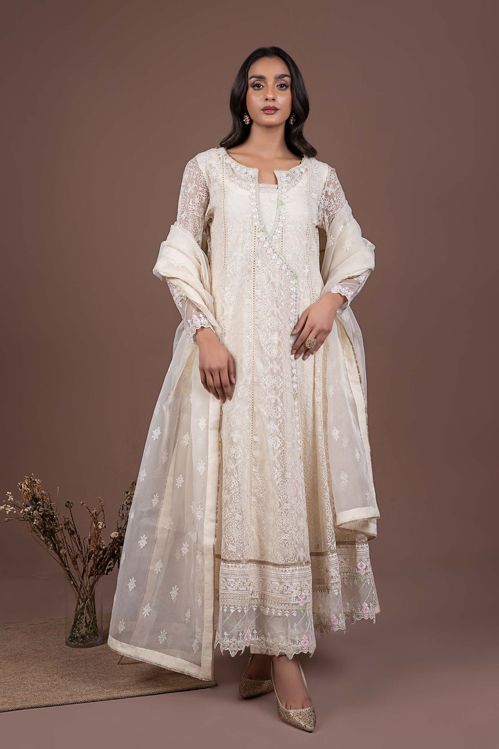 Embroidered Organza Pishwas - Image 5