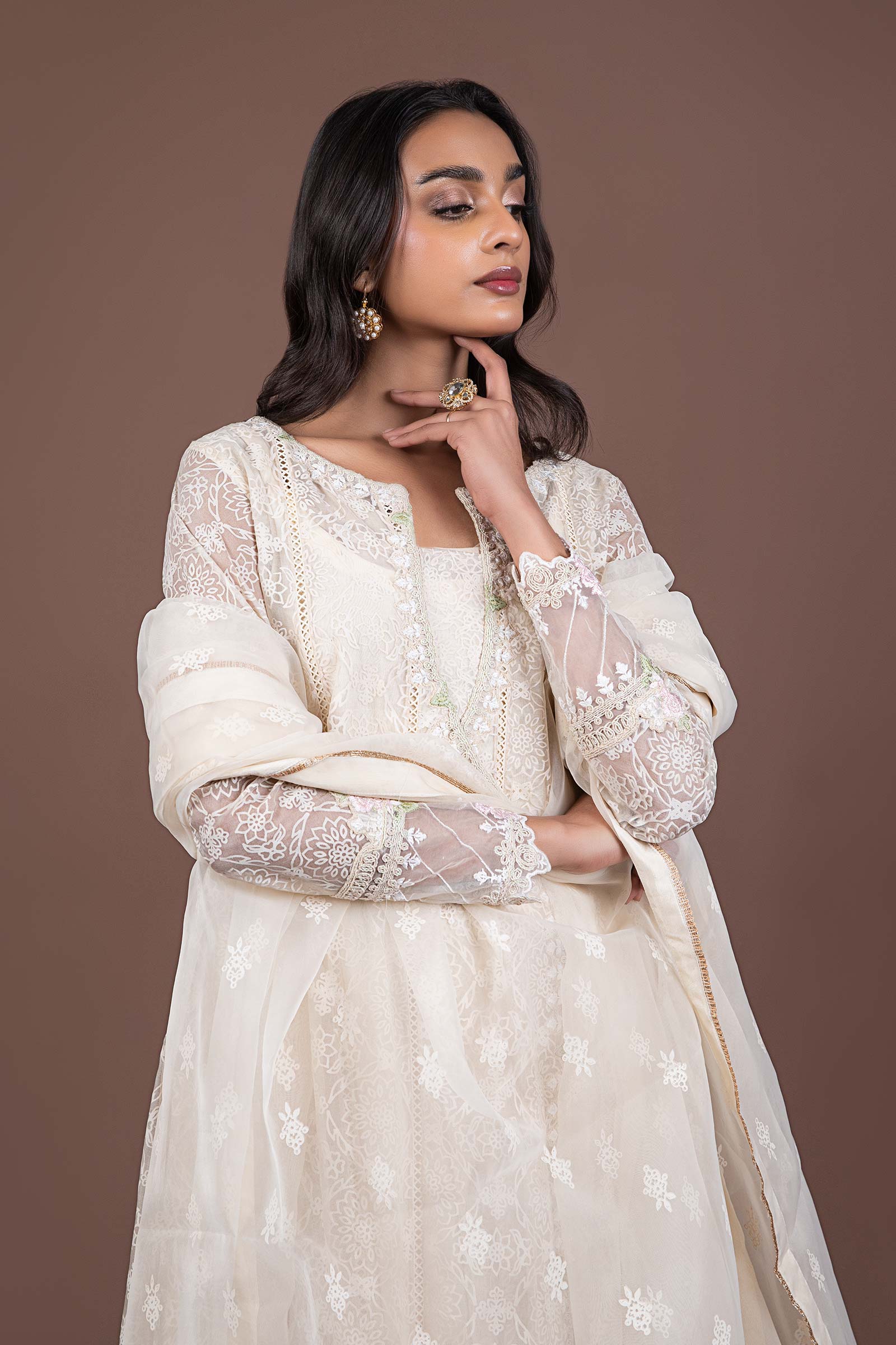 Embroidered Organza Pishwas - Image 6