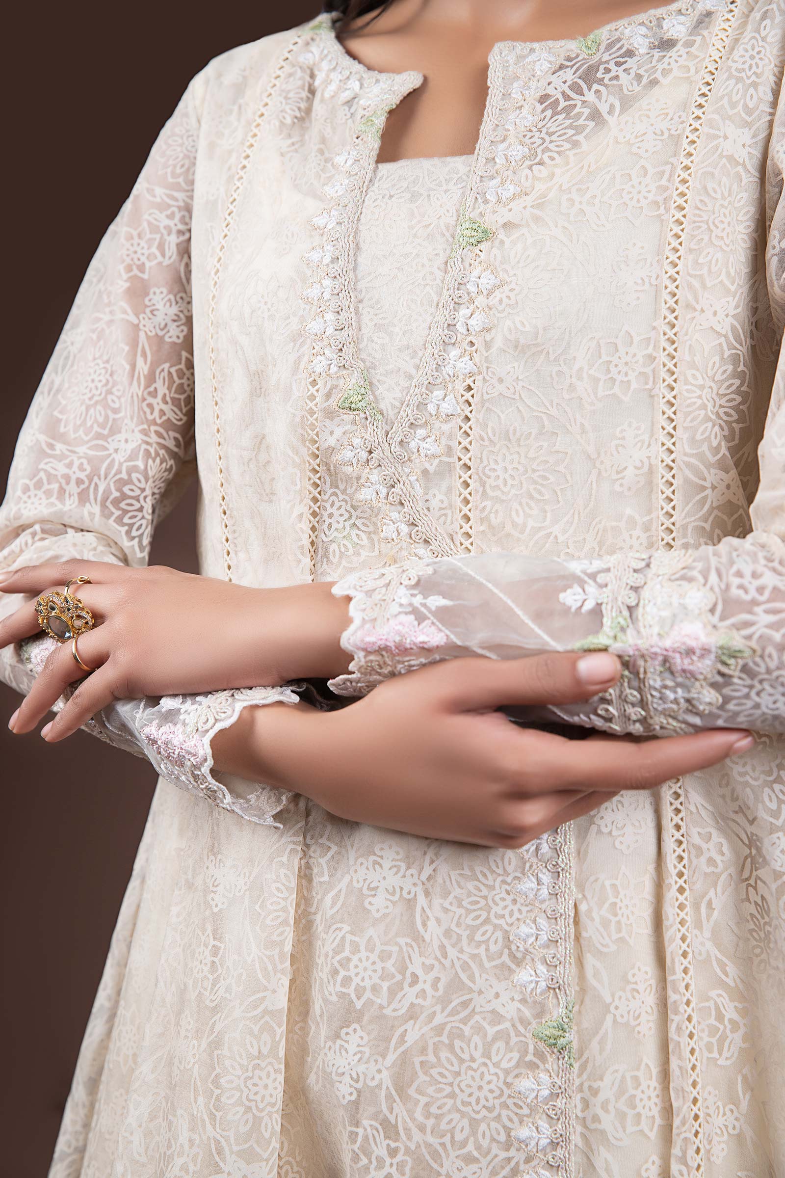Embroidered Organza Pishwas - Image 7