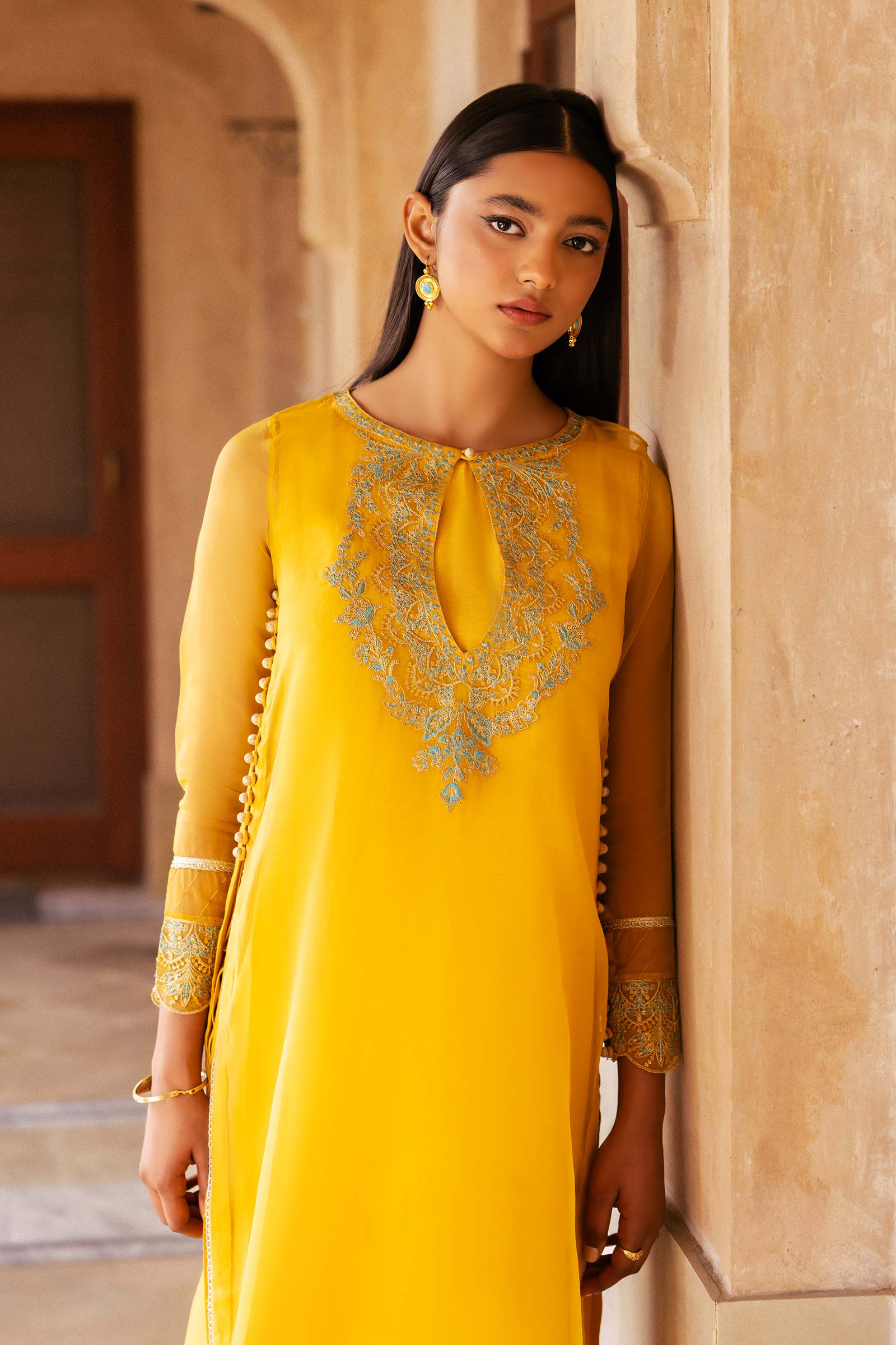 2 Pc Dyed Organza Suit - Image 3