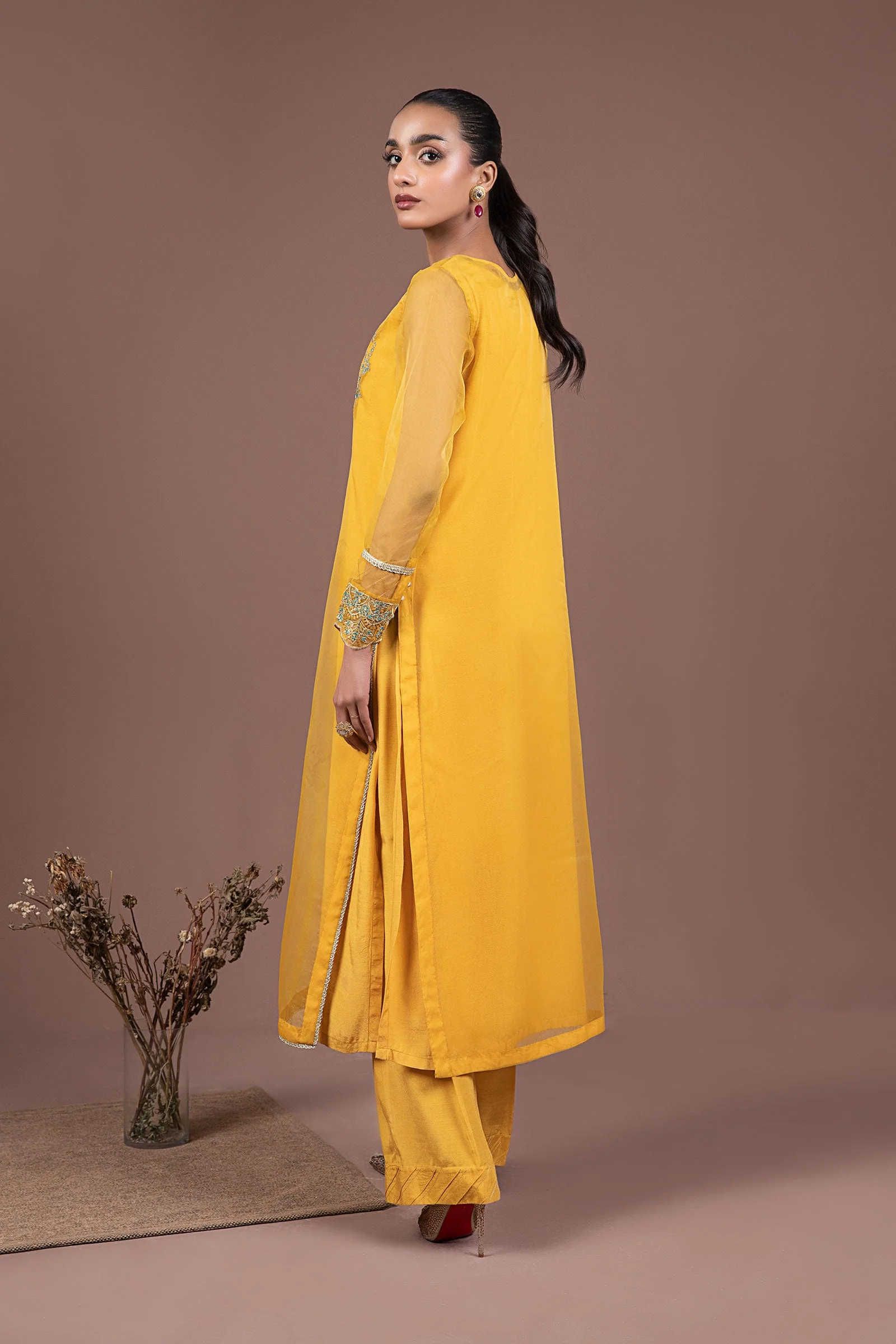 2 Pc Dyed Organza Suit - Image 5