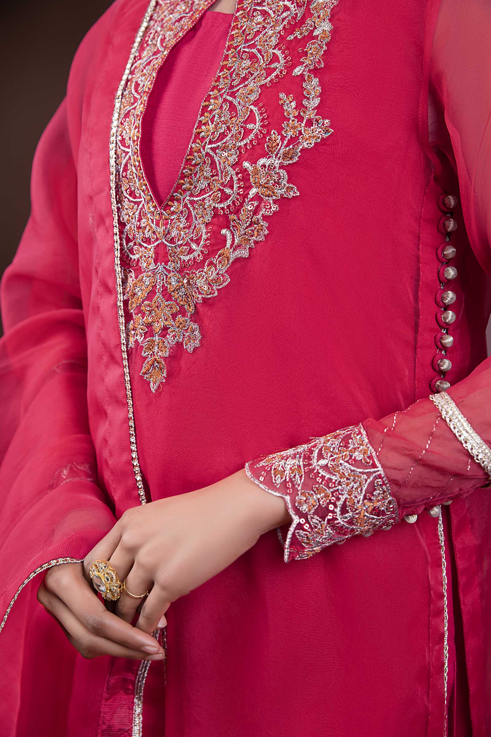 2 Piece Dyed Organza Suit - Image 3