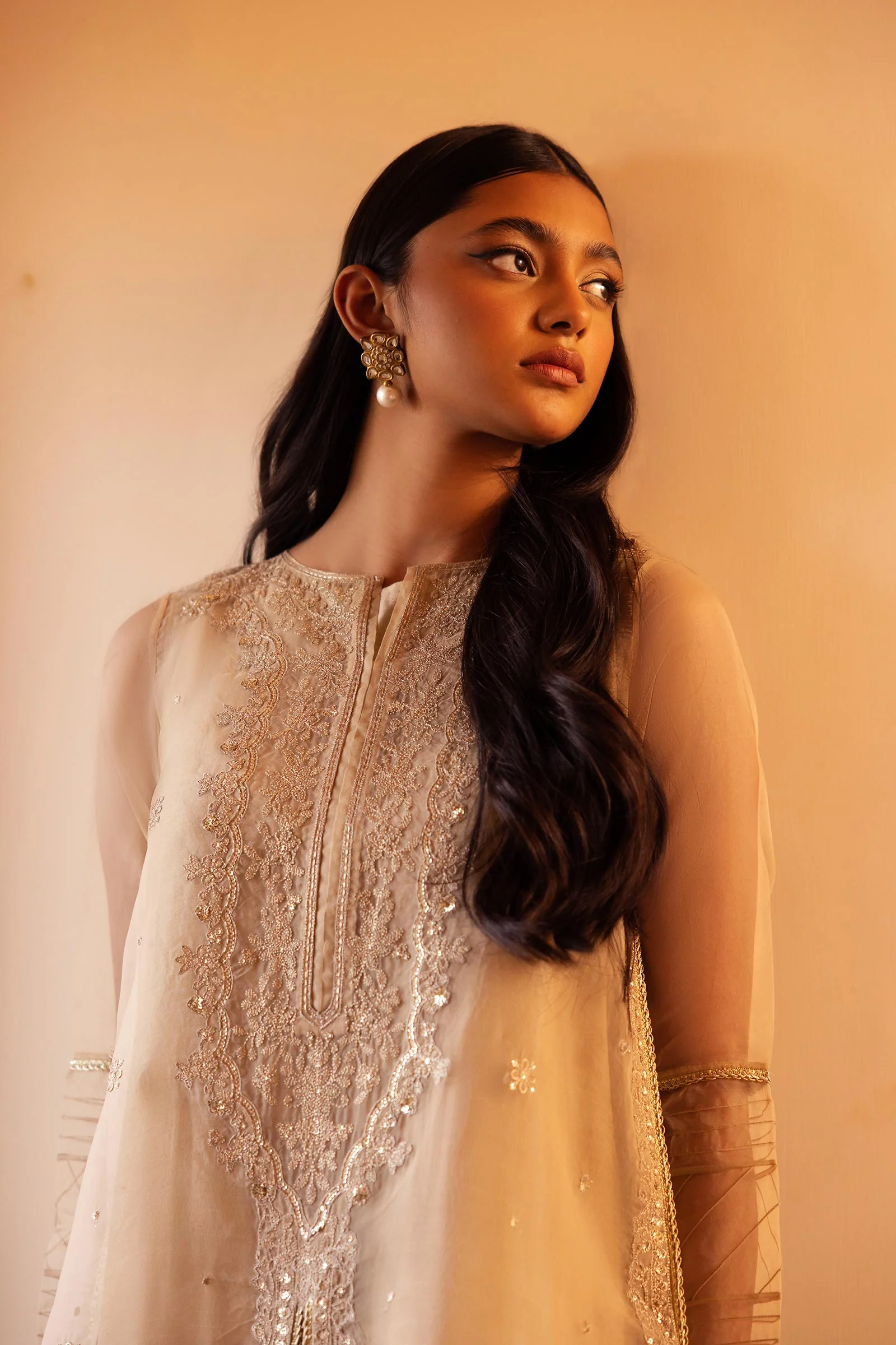 2 Piece Embroidered Organza Suit - Image 3