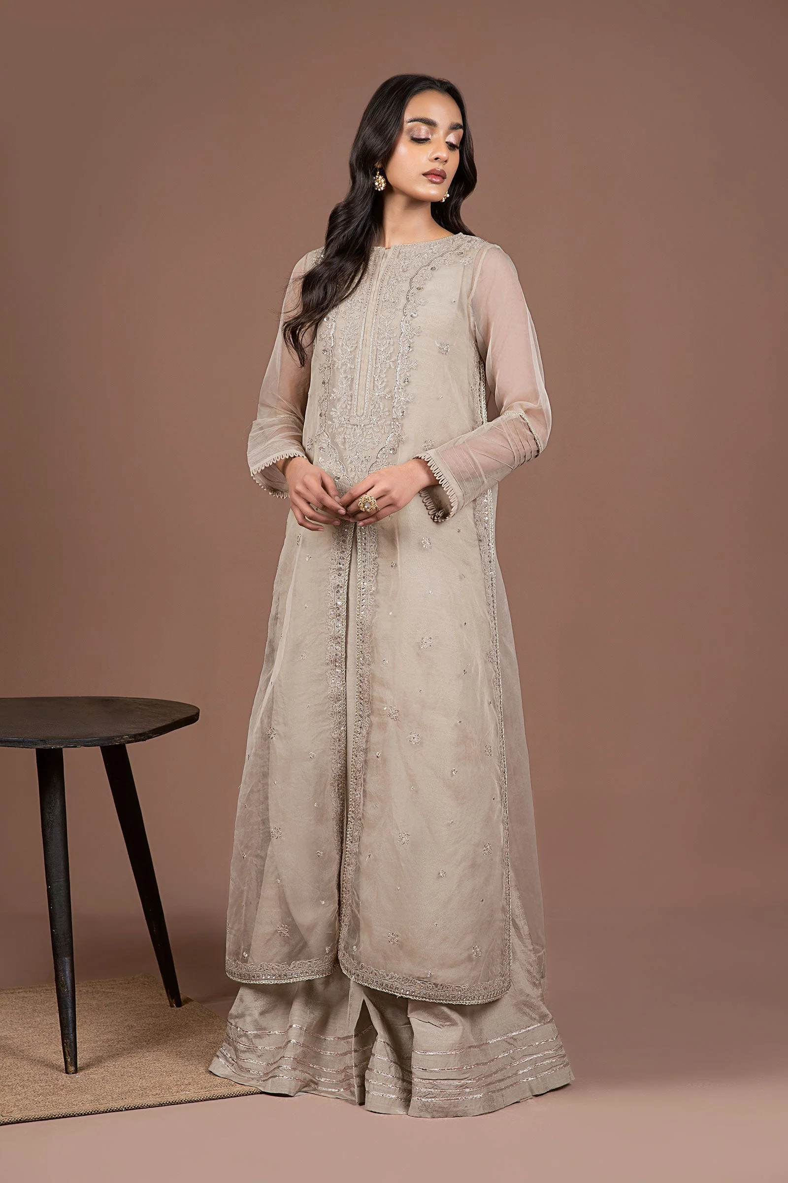 2 Piece Embroidered Organza Suit - Image 5