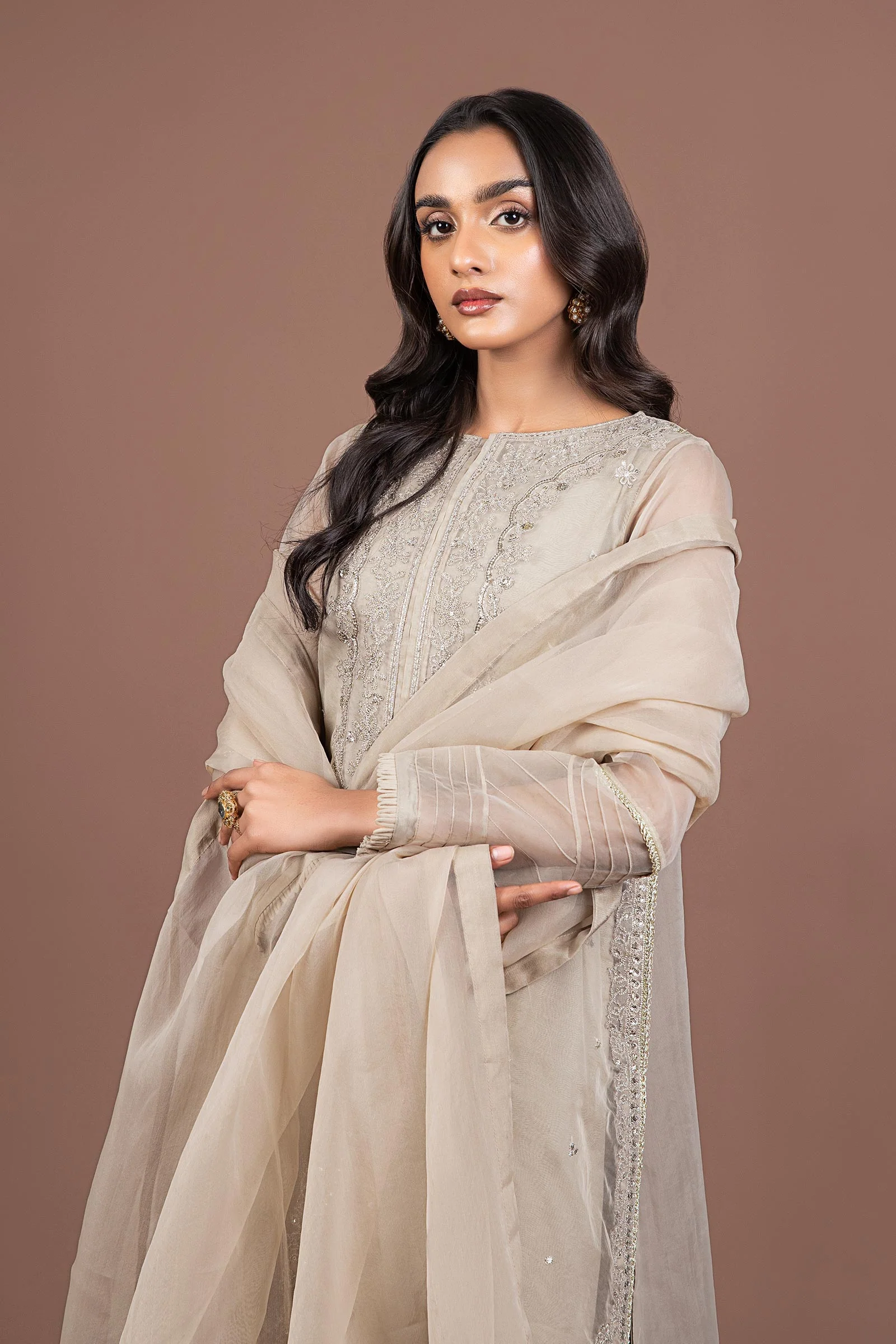 2 Piece Embroidered Organza Suit - Image 7