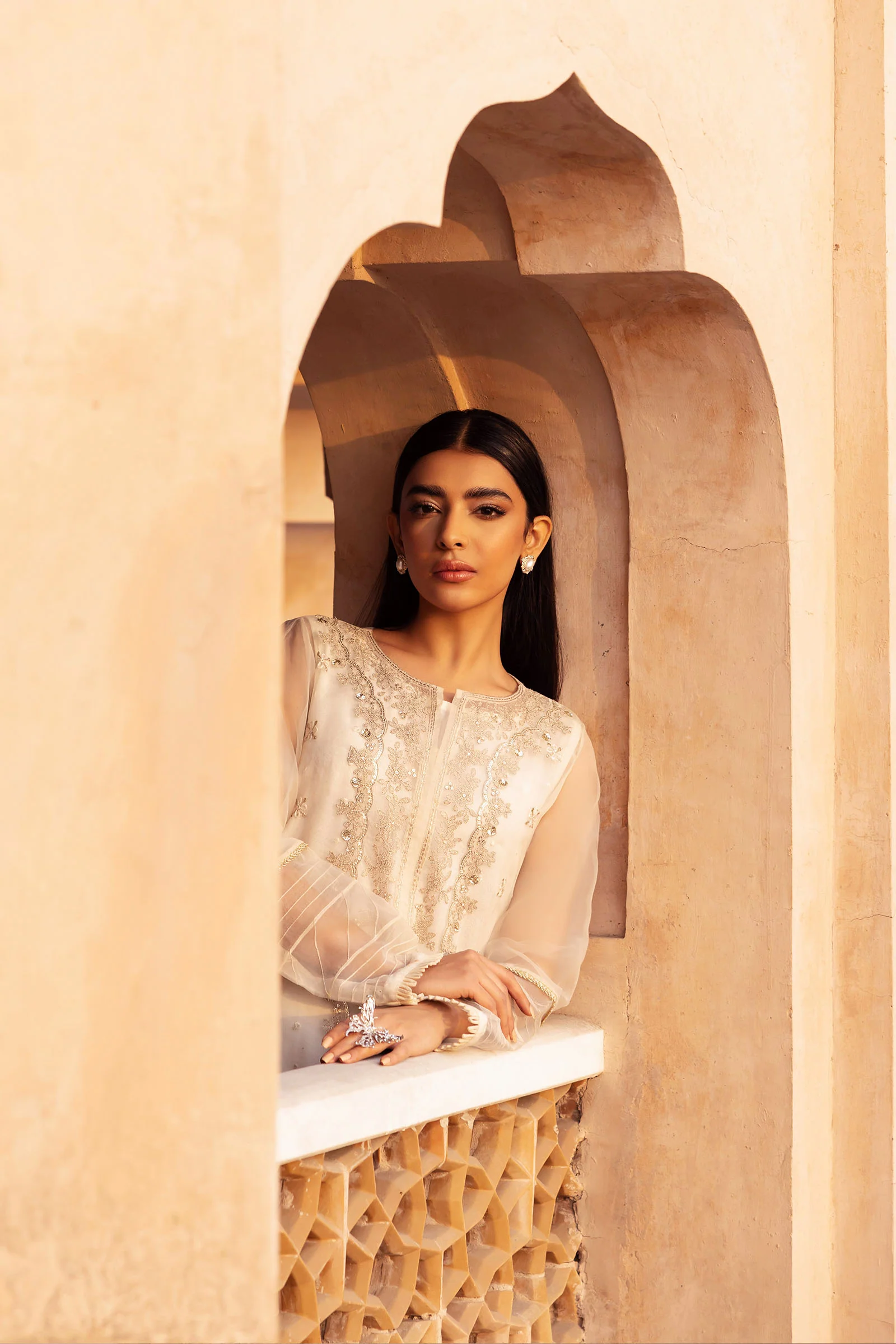 2 Piece Embroidered Organza Suit - Image 5