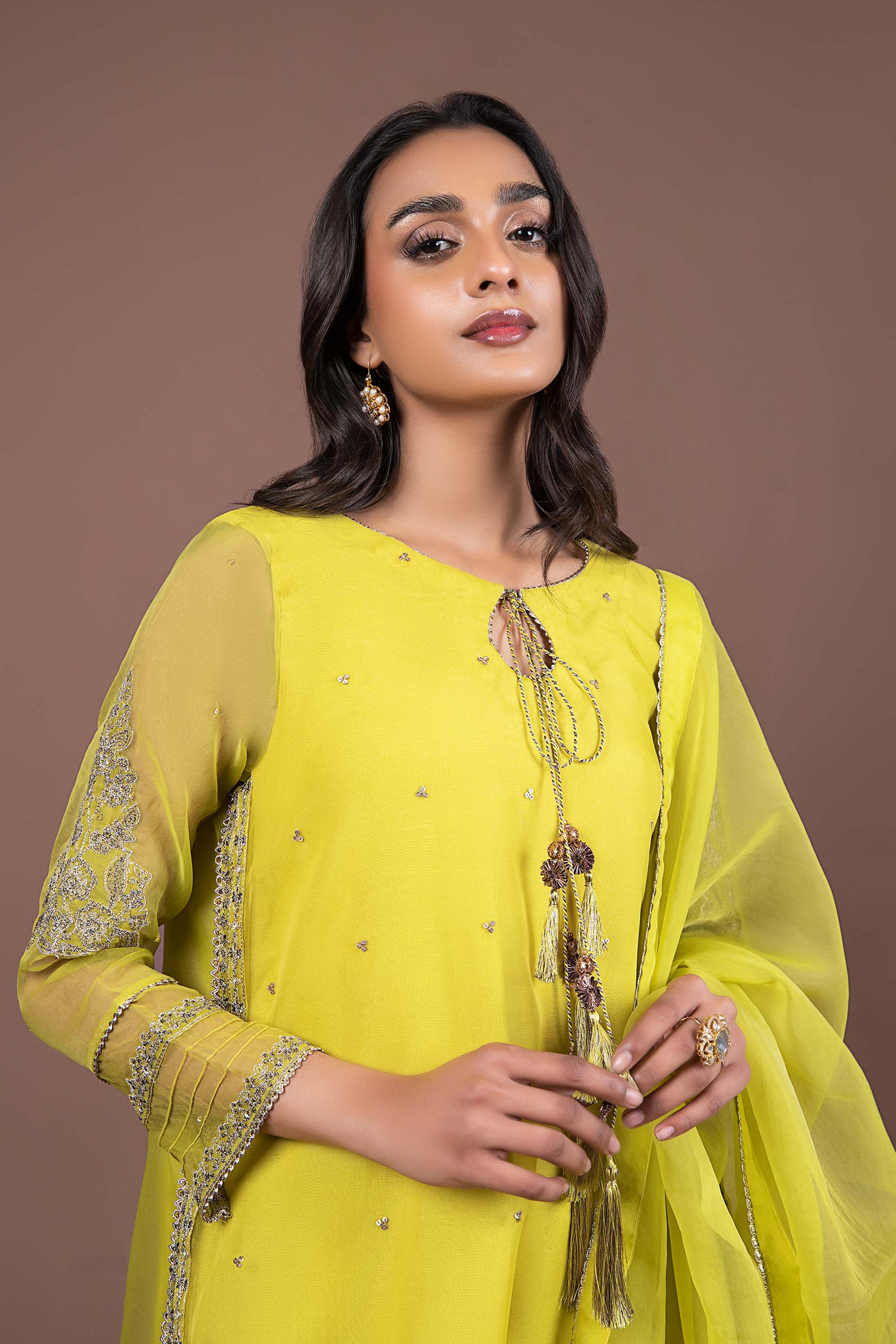 2 Piece Embroidered Organza Suit - Image 2
