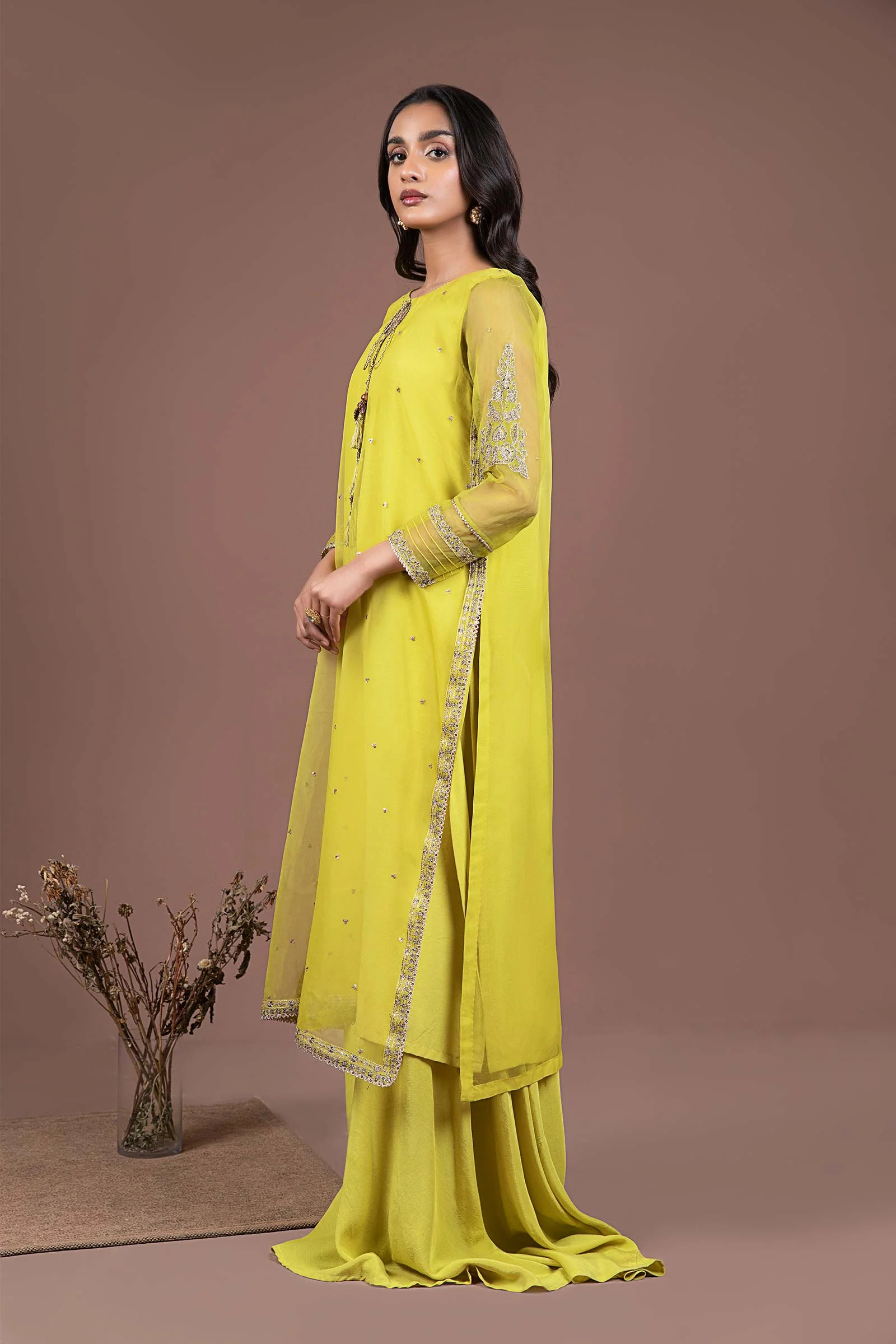 2 Piece Embroidered Organza Suit - Image 4