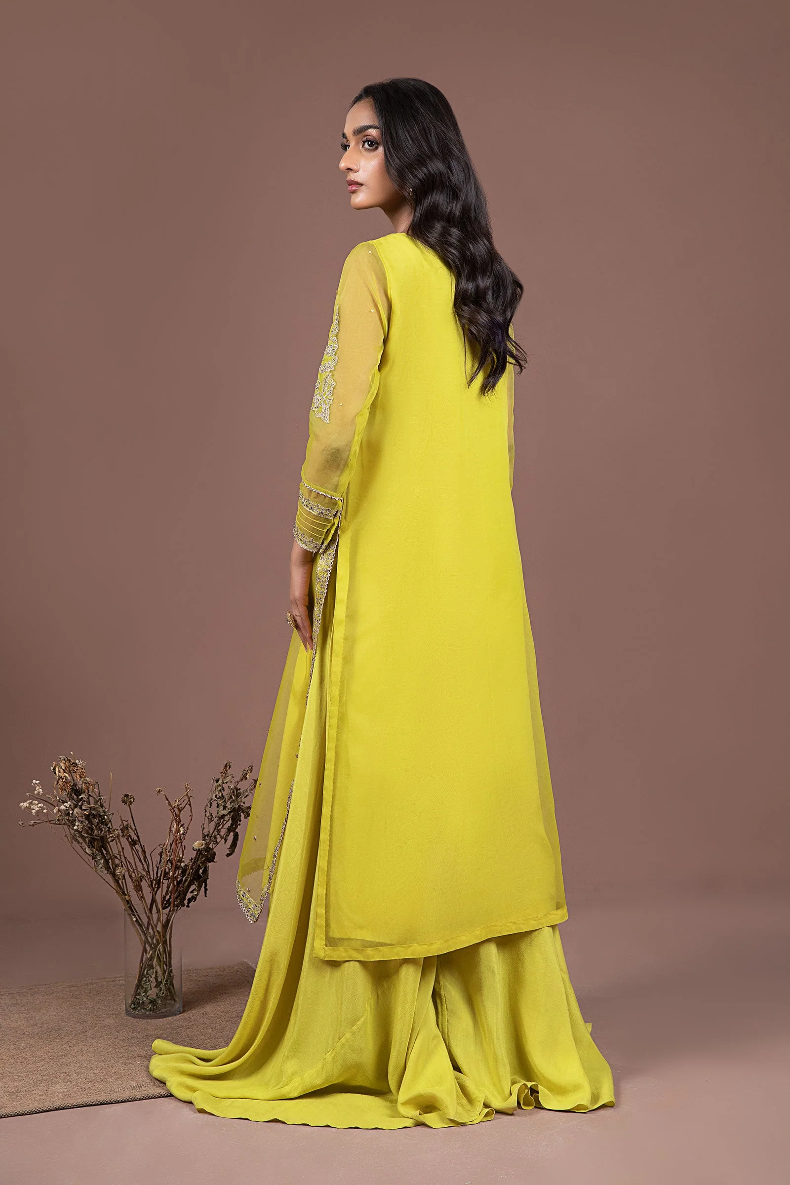 2 Piece Embroidered Organza Suit - Image 5
