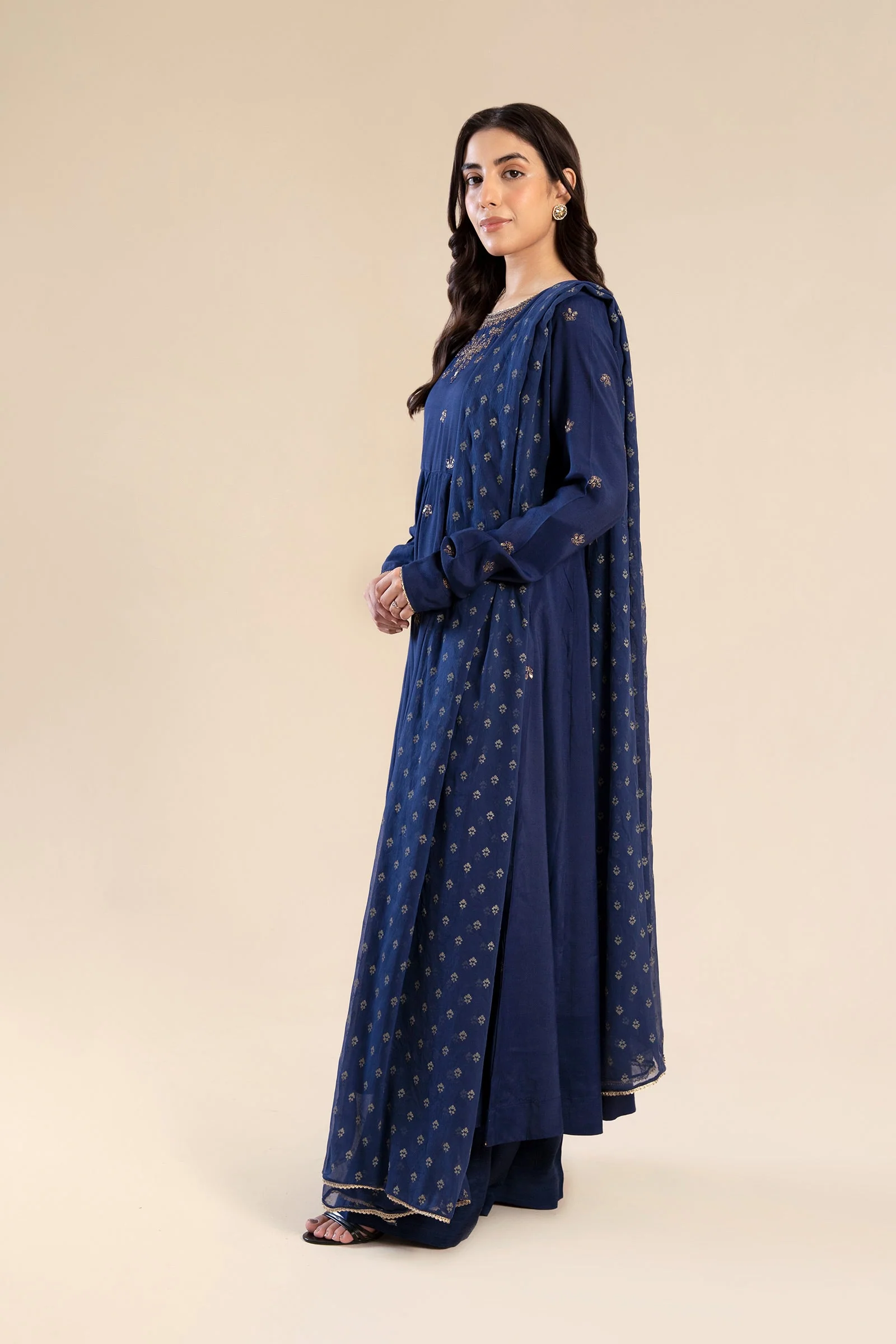 2 Piece Embroidered Raw Silk Suit - Image 5