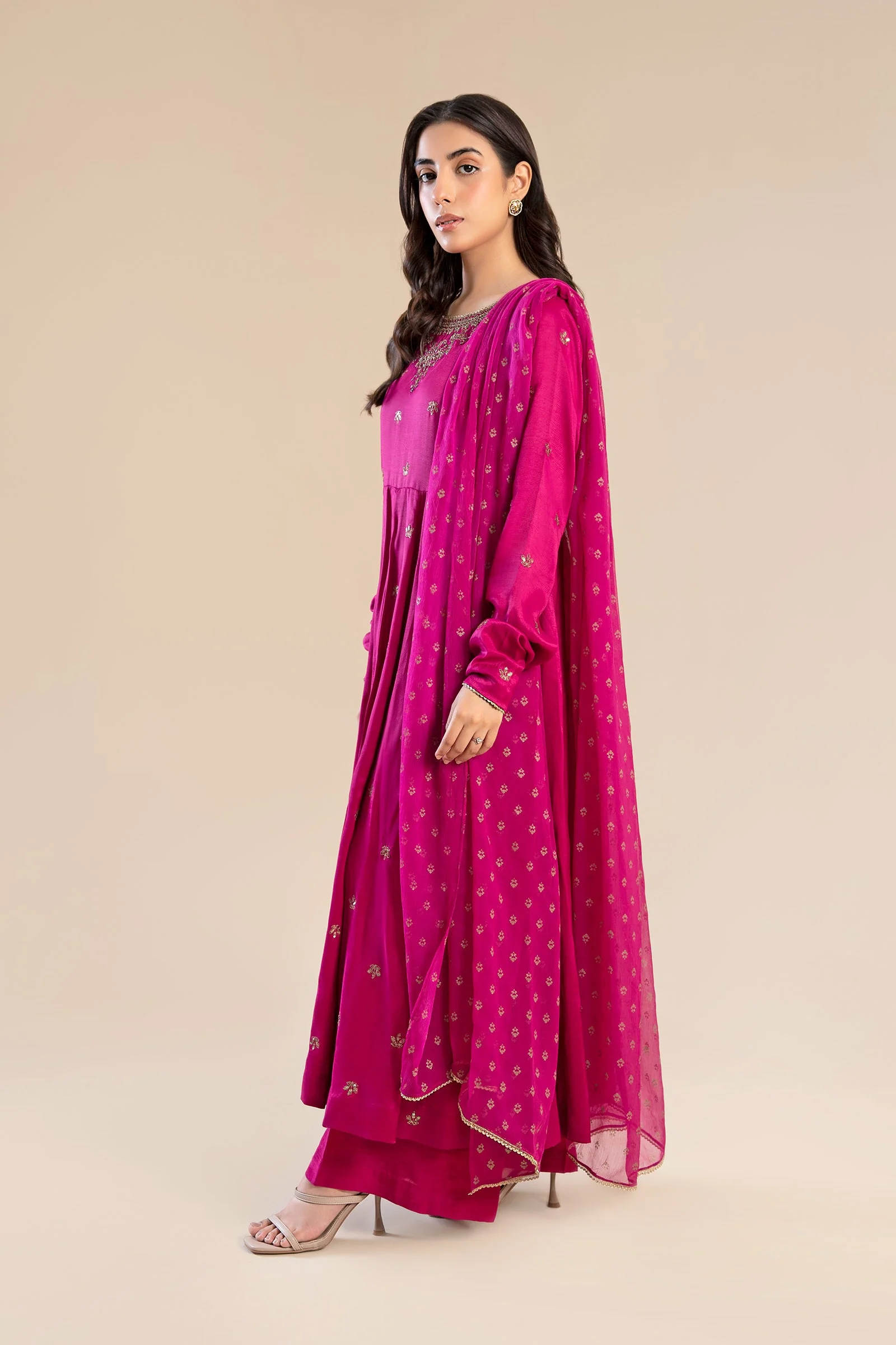2 Piece Embroidered Raw Silk Suit - Image 5