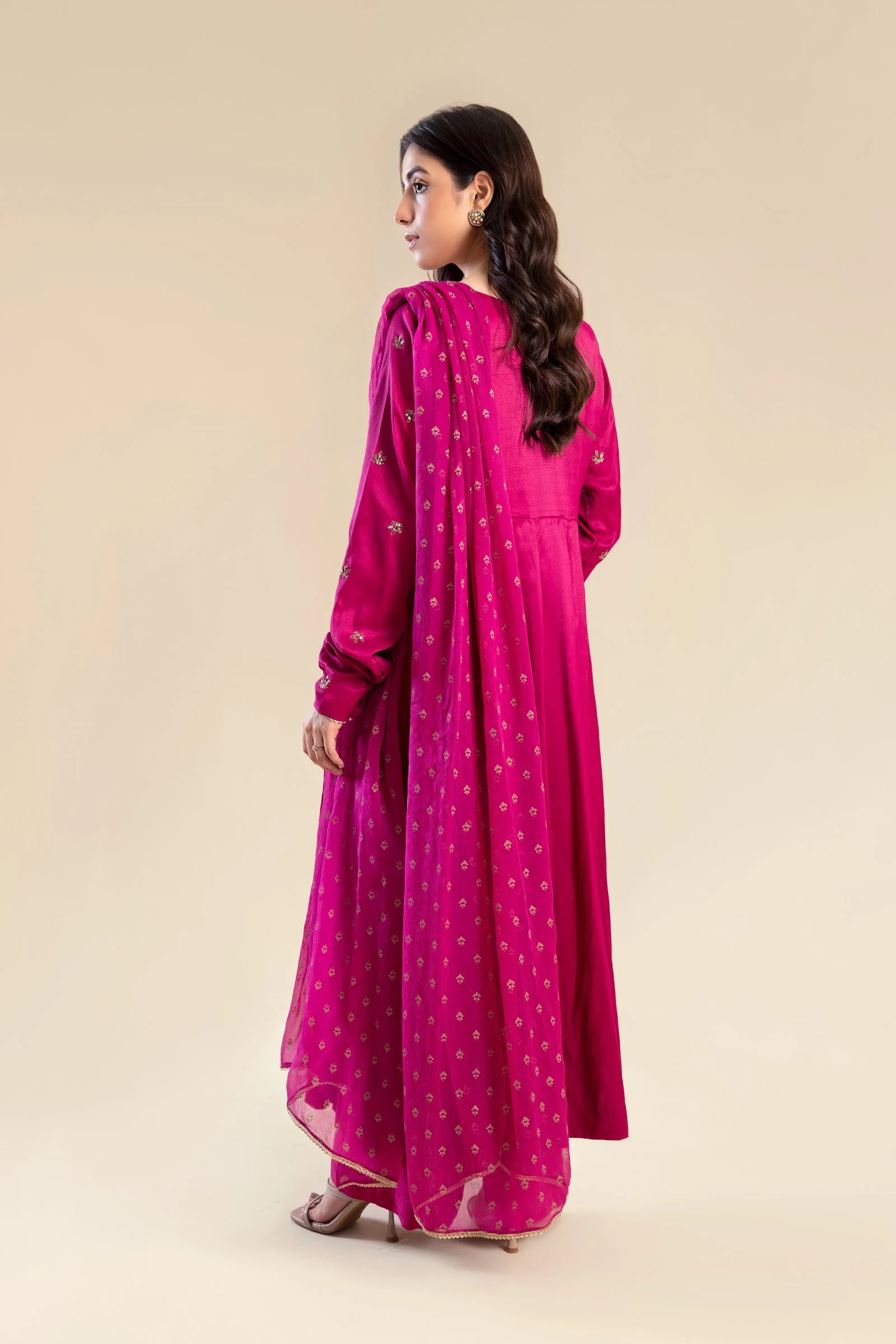 2 Piece Embroidered Raw Silk Suit - Image 6