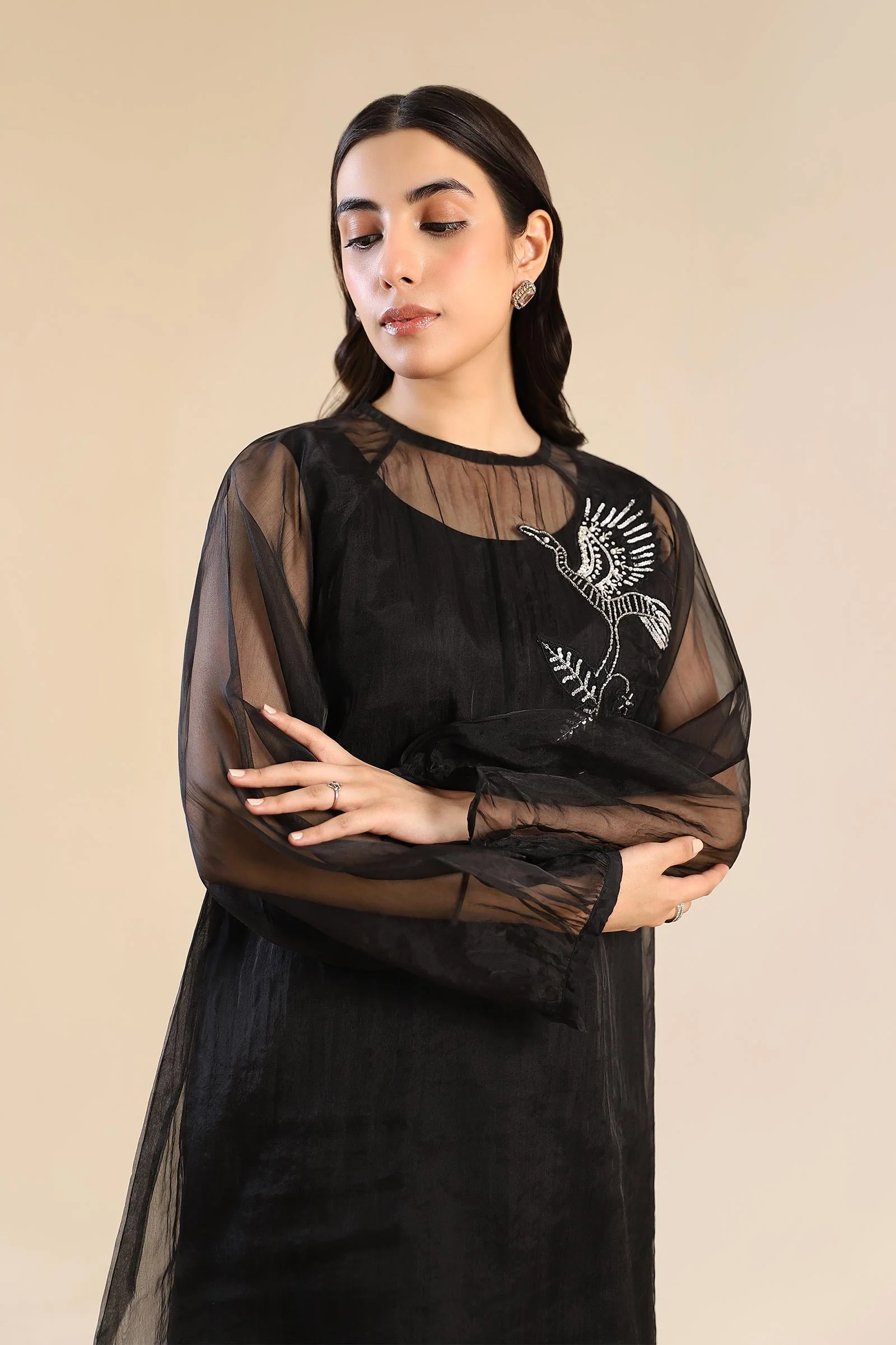 2 Pc Embroidered Organza Suit - Image 2