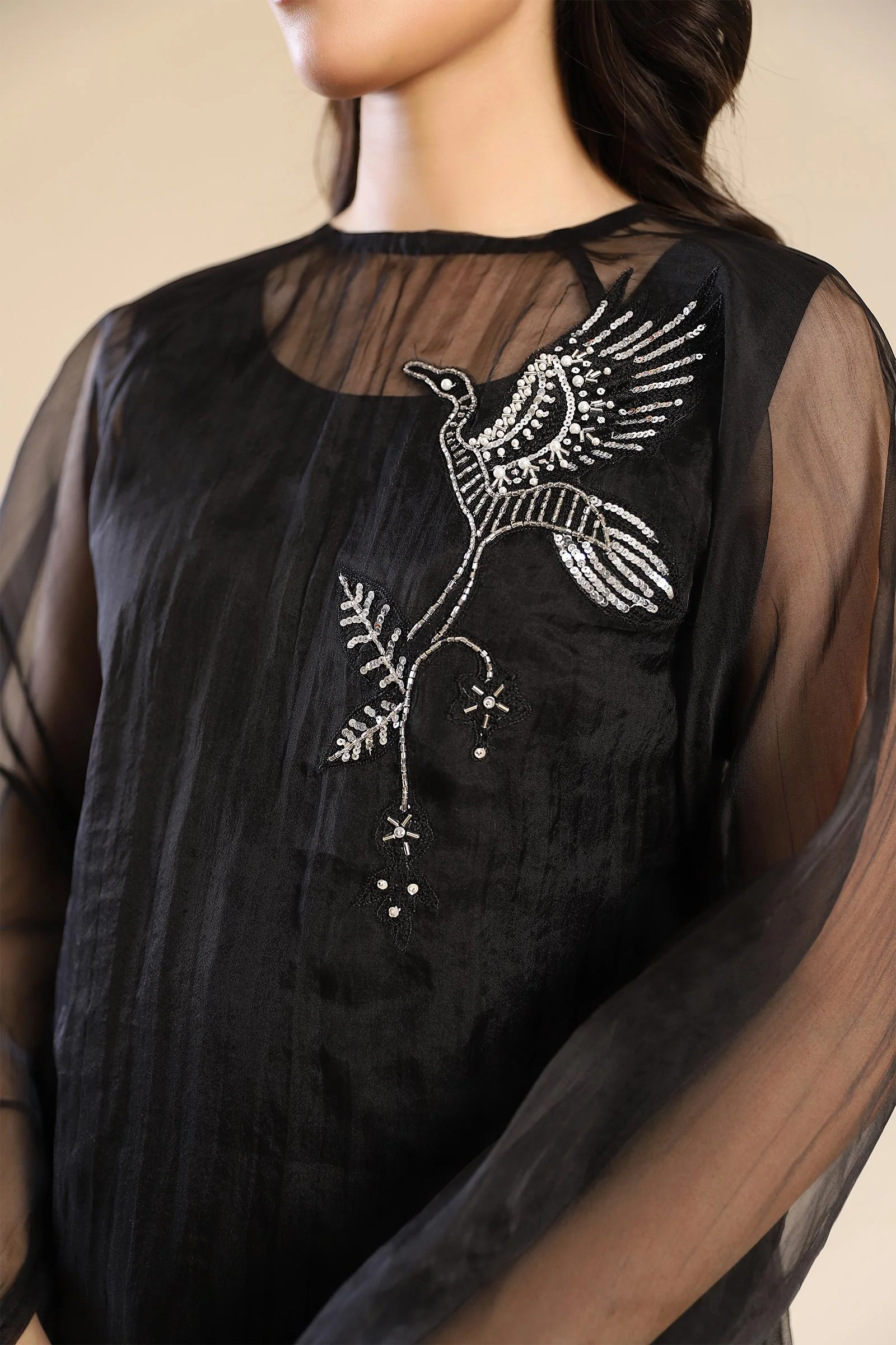 2 Pc Embroidered Organza Suit - Image 4