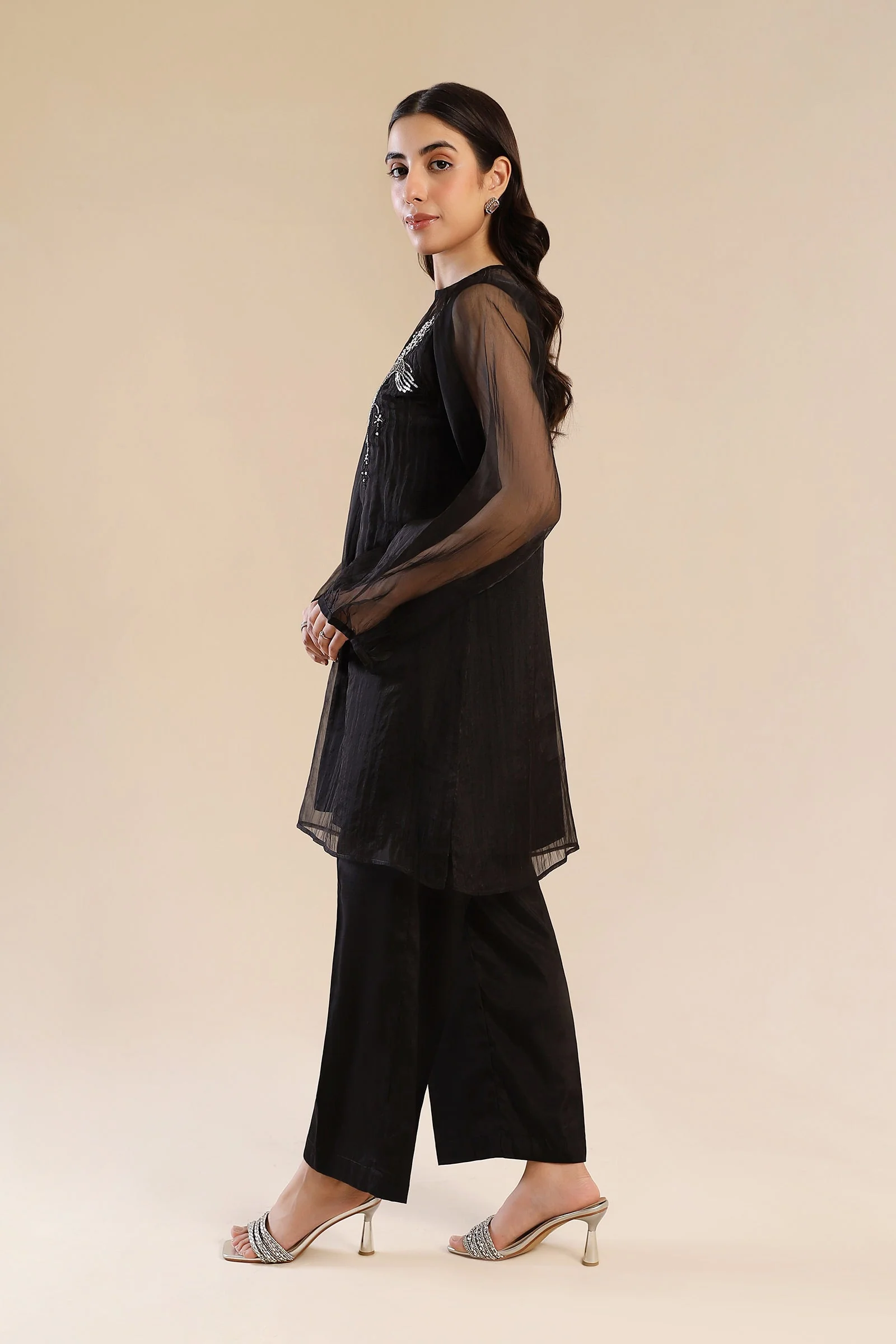 2 Pc Embroidered Organza Suit - Image 5