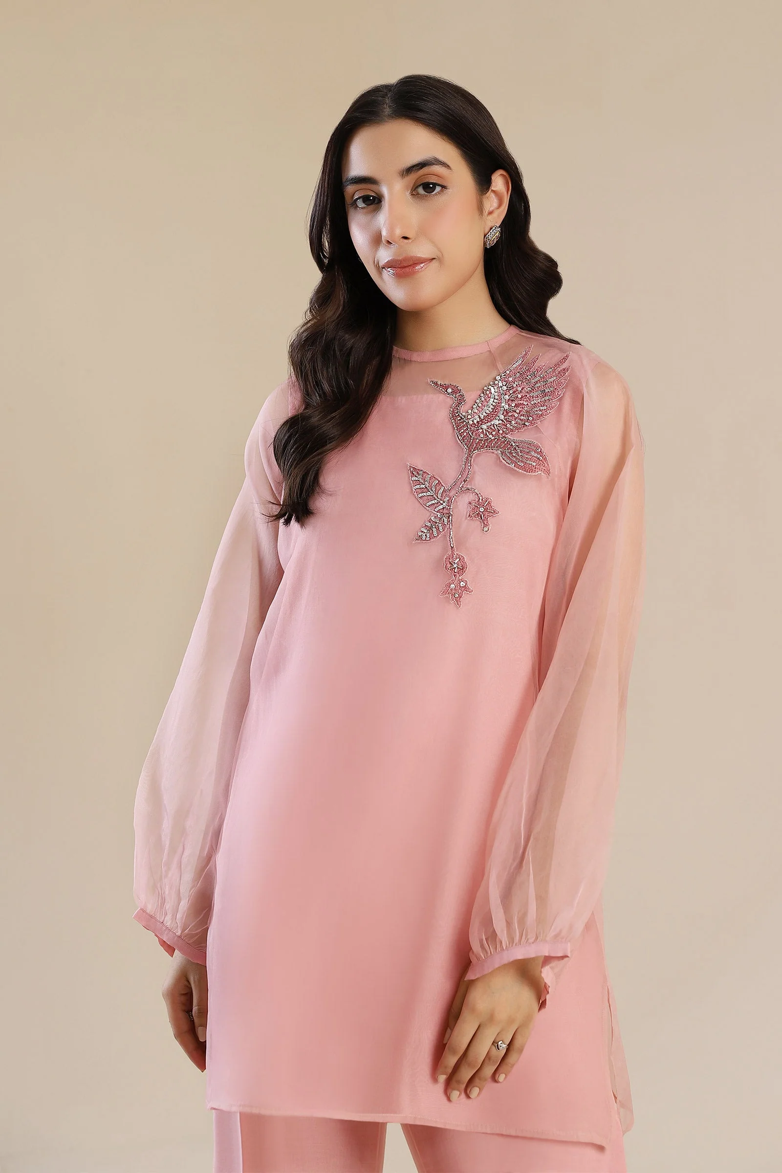 2 Piece Embroidered Poly Organza Suit - Image 2