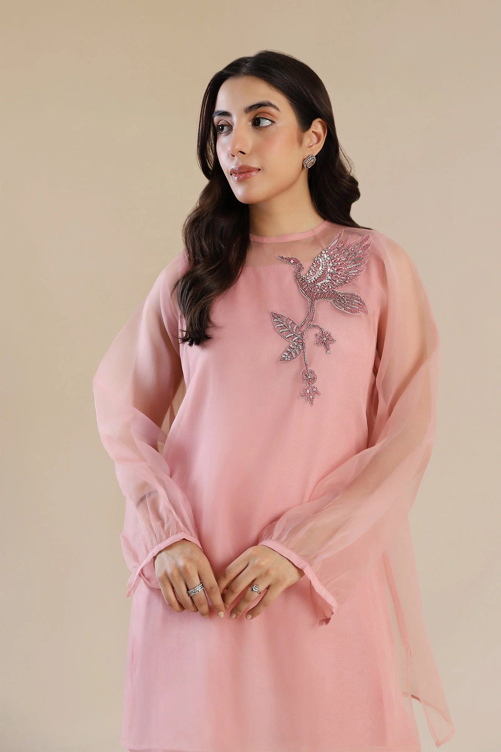 2 Piece Embroidered Poly Organza Suit - Image 3