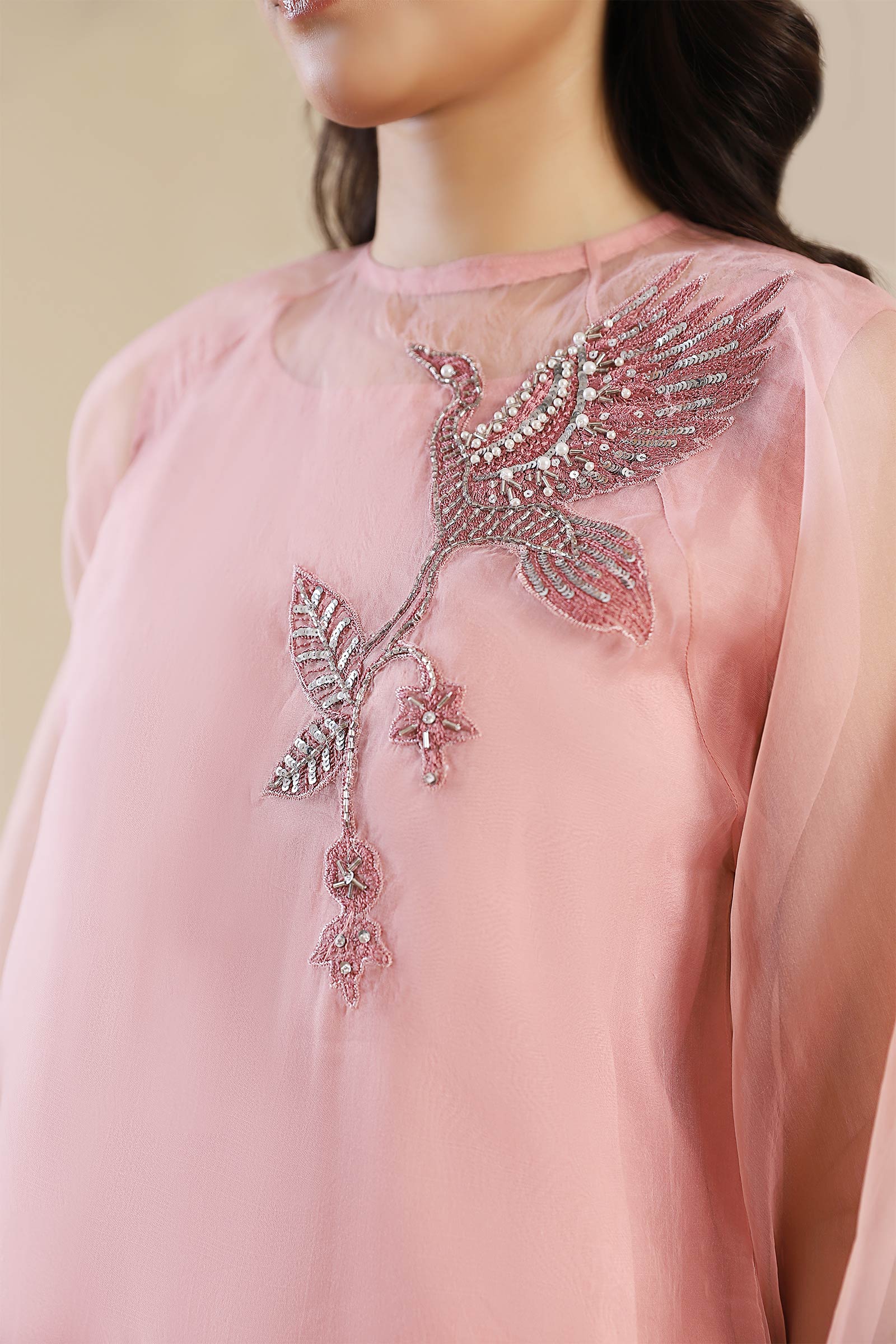 2 Piece Embroidered Poly Organza Suit - Image 4