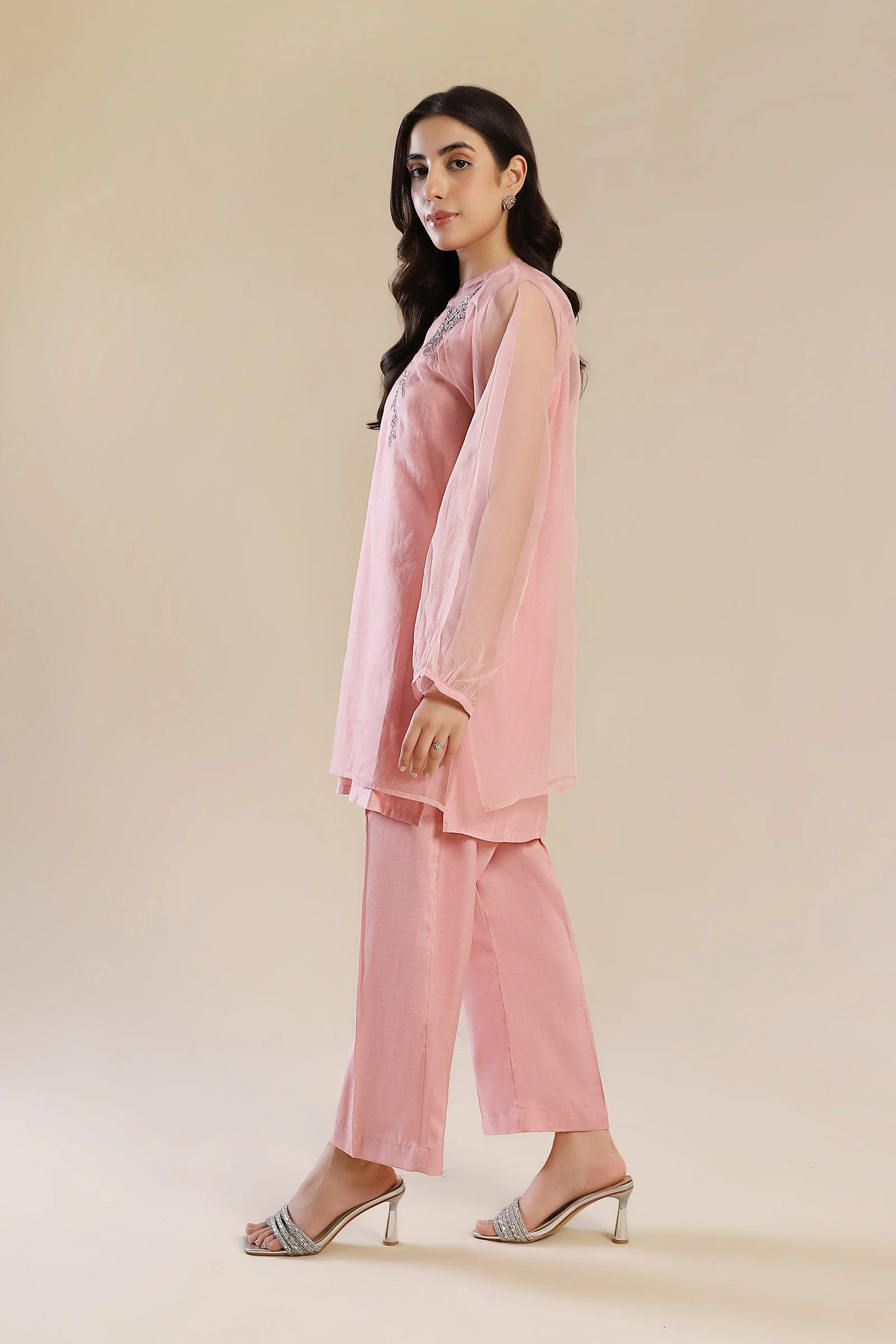 2 Piece Embroidered Poly Organza Suit - Image 5