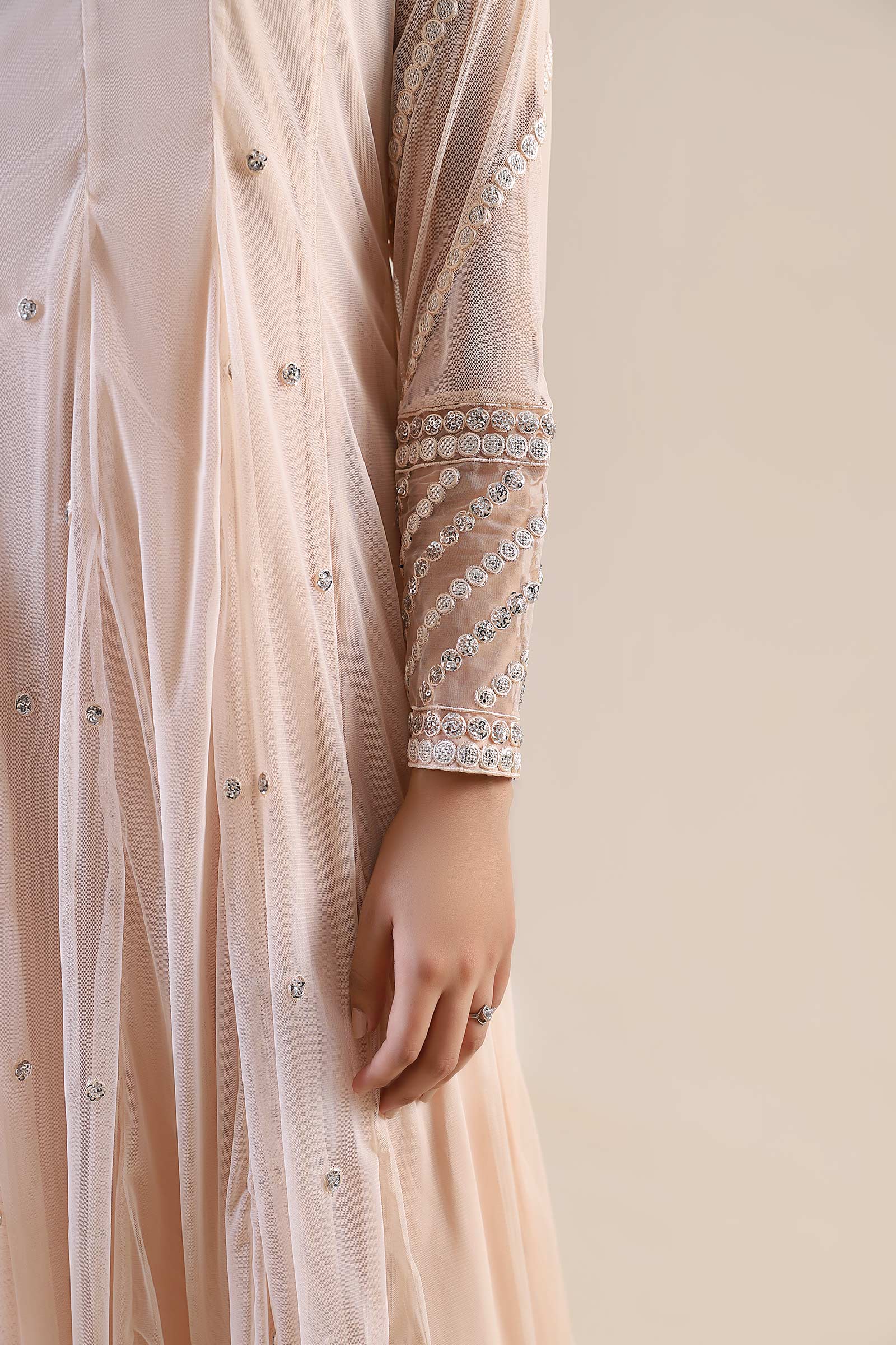 3 Piece Embroidered Poly Net Suit - Image 3