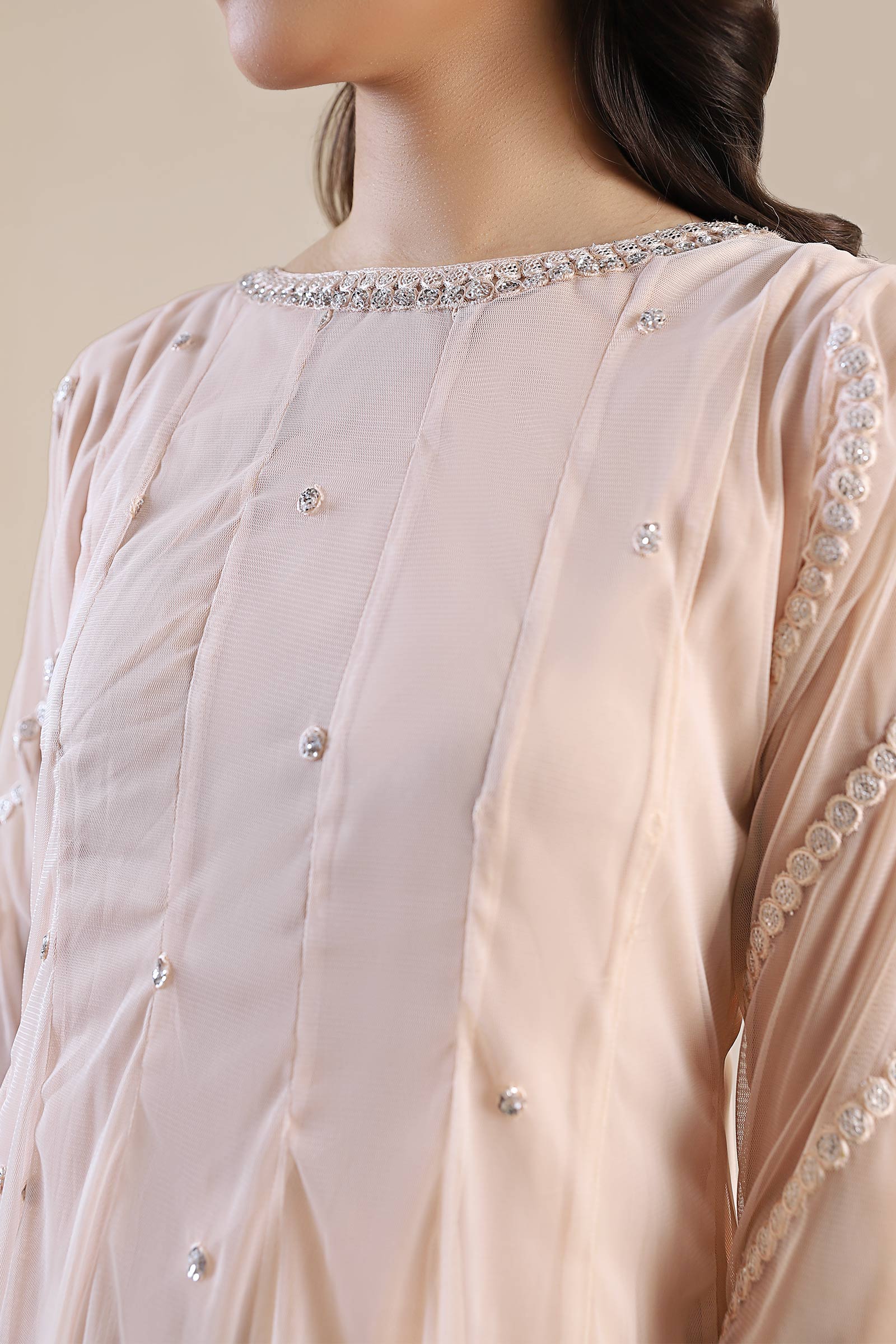 3 Piece Embroidered Poly Net Suit - Image 4