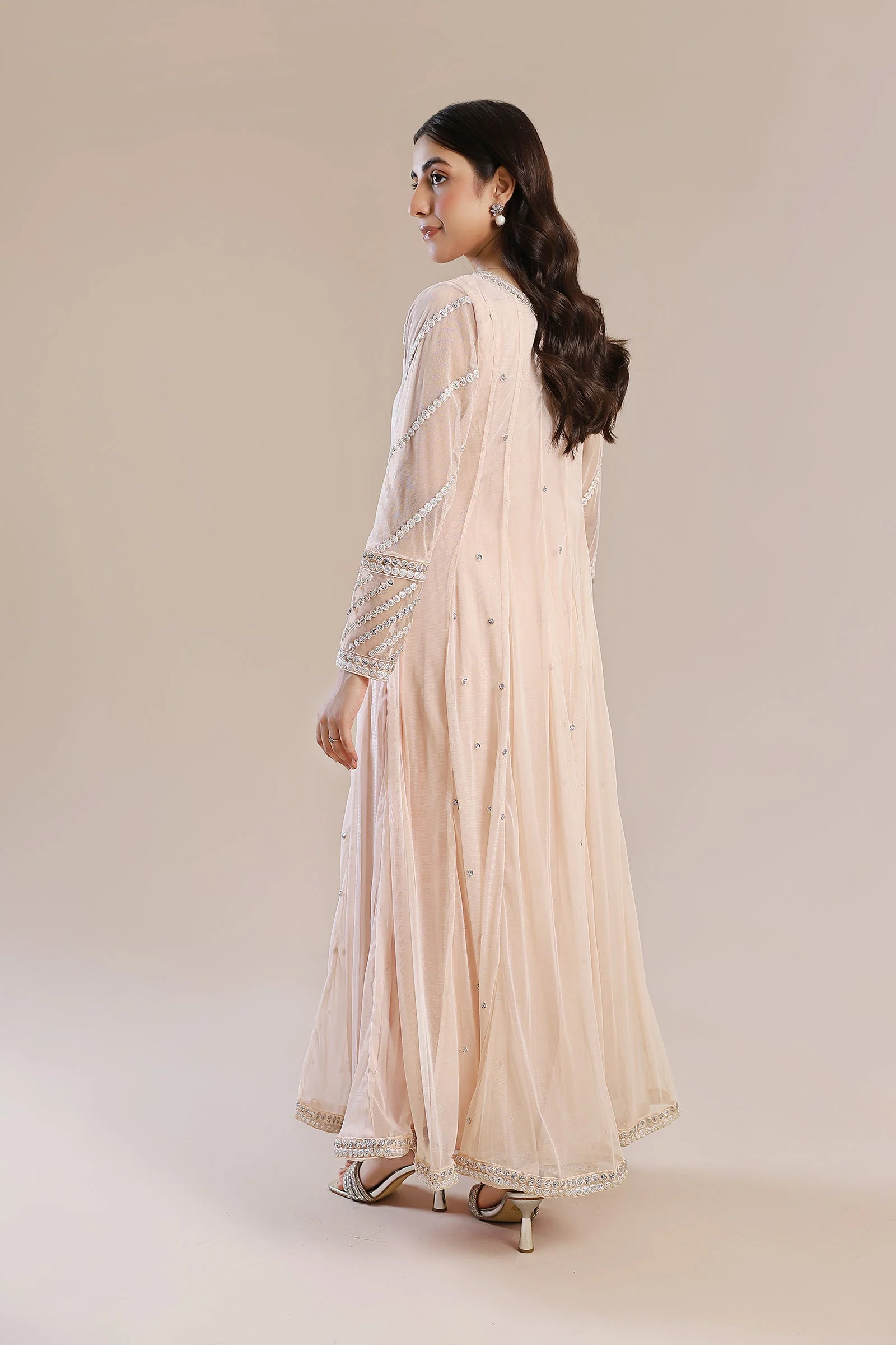 3 Piece Embroidered Poly Net Suit - Image 6